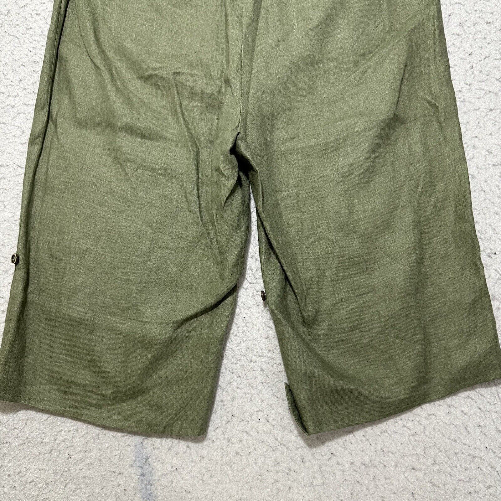 Other Style & Co 6 Pure Linen Green Straight Leg Capri Pants Size 28" / US 6 / IT 42 - 9 Thumbnail