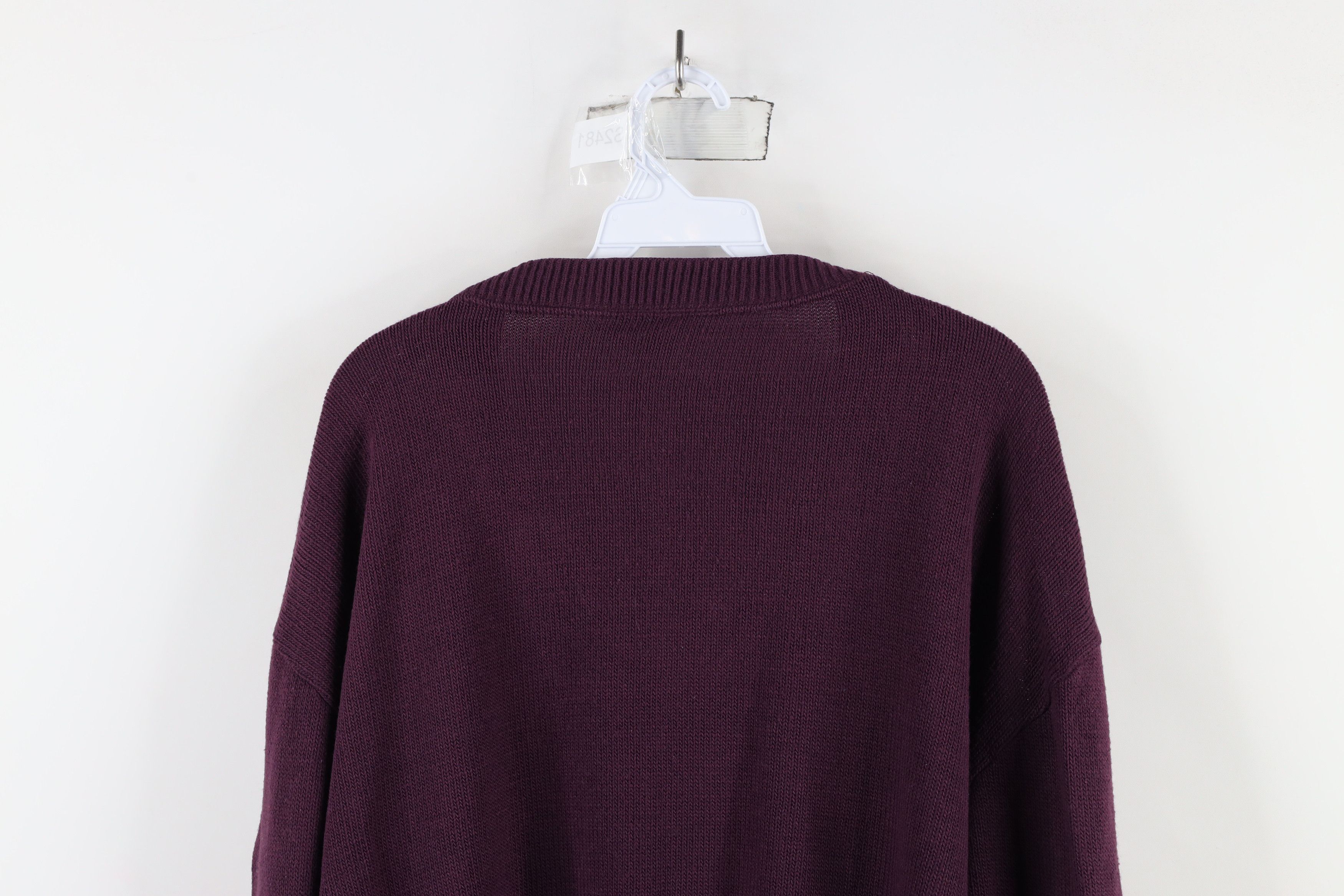 Vintage Vintage 90s Streetwear V-Neck Sweater Plum Purple Acrylic Size US XL / EU 56 / 4 - 7 Thumbnail