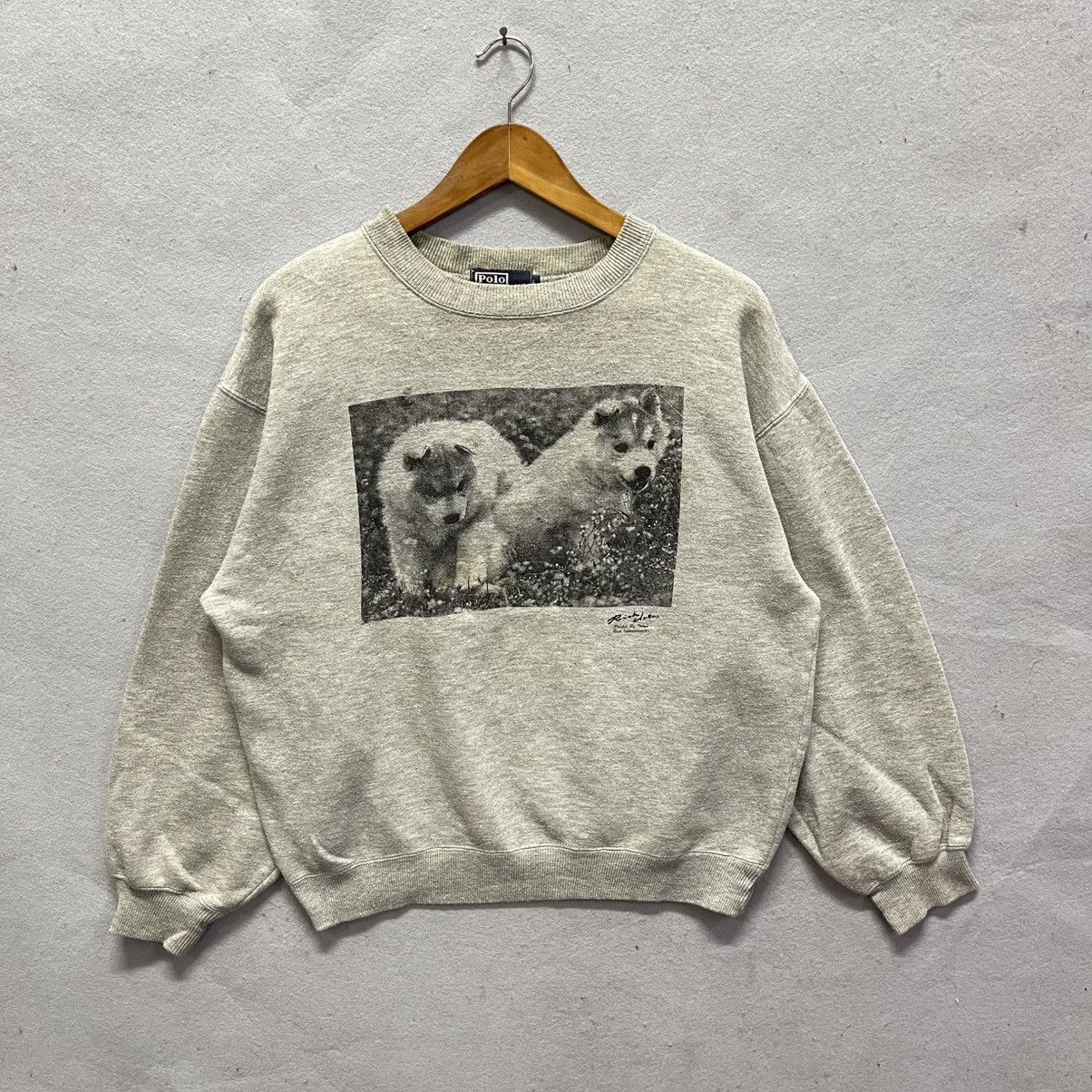 Vintage Vintage Polo by Polo Ground Wolf Graphic Sweatshirt Size US L / EU 52-54 / 3 - 1 Thumbnail