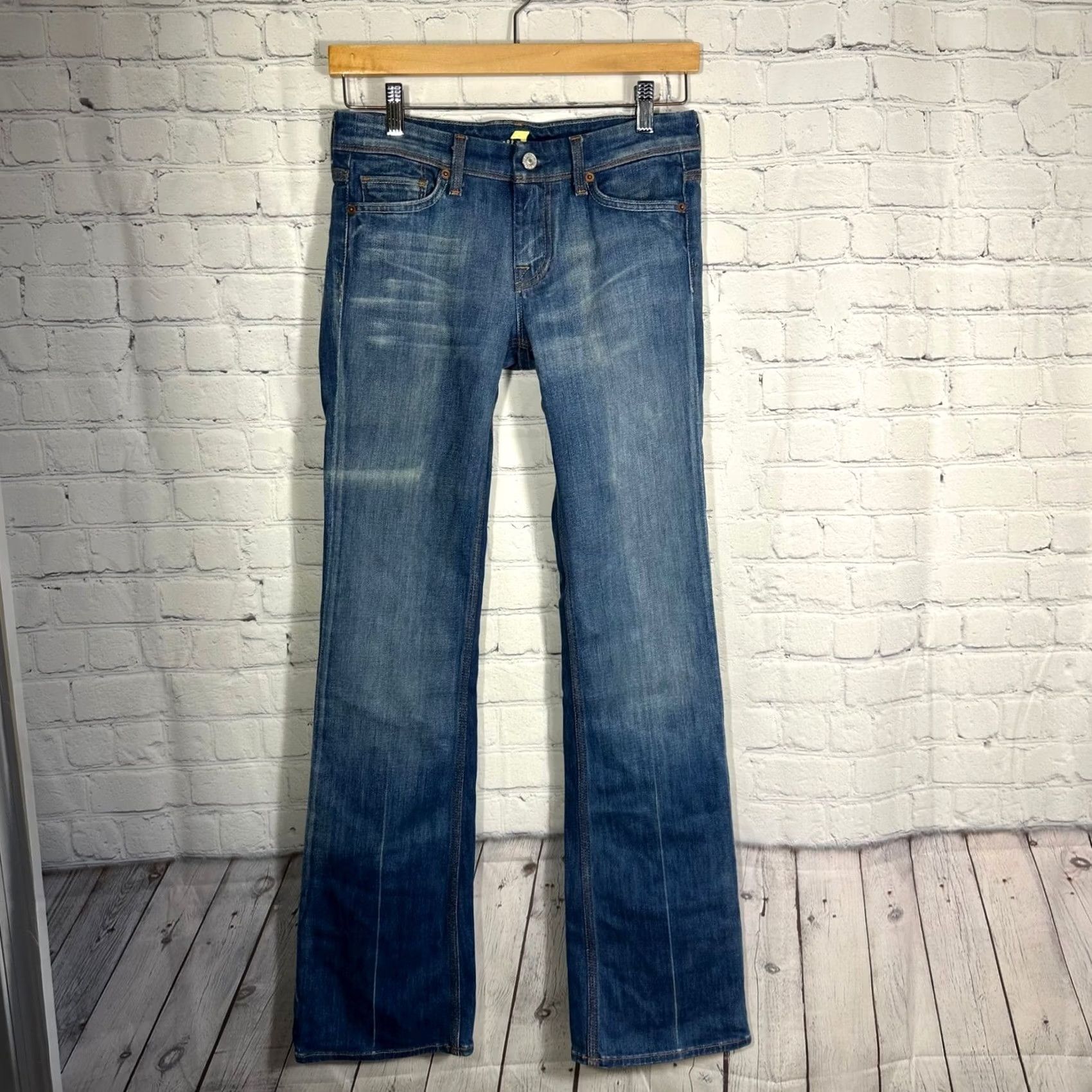 7 For All Mankind 7 For All Mankind Jeans 26 Flynt Wide-Leg Embroidered Back Pocket Blue Denim Jeans Women 26 Inseam 33 Size 26" / US 2 / IT 38 - 2 Thumbnail