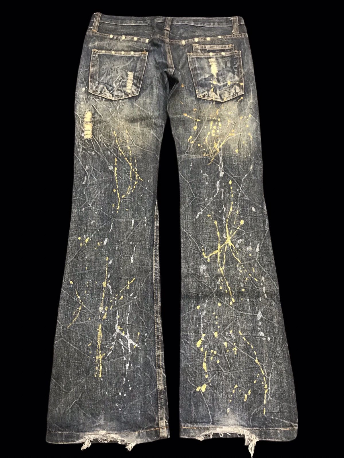 Seditionaries 💥FLARE💥K.U.I Distressed Painter Flare Denim F143 Size US 33 - 2 Thumbnail