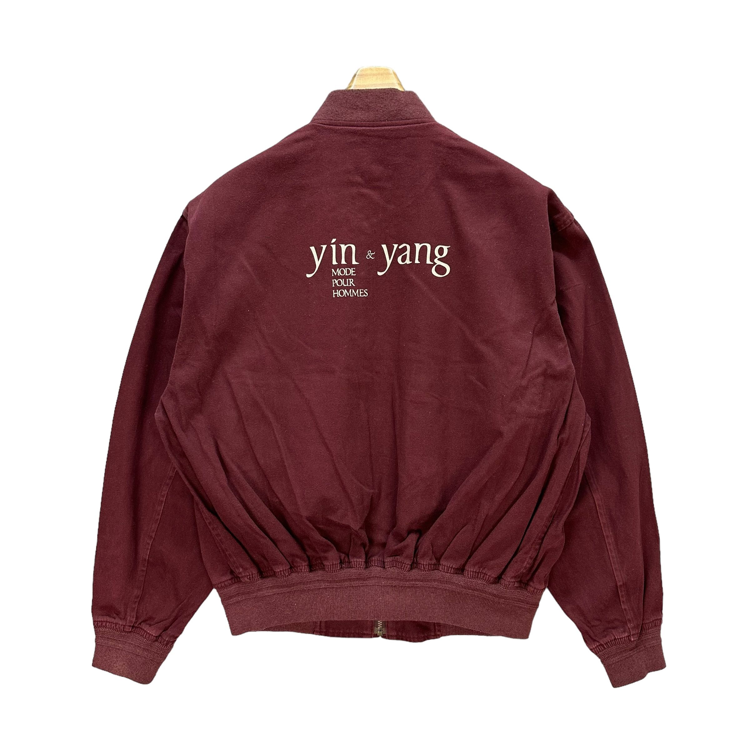 Japanese Brand Vintage YIN & YANG Big Logo Maroon Bomber Jacket #A4-0083 Size US L / EU 52-54 / 3 - 1 Thumbnail