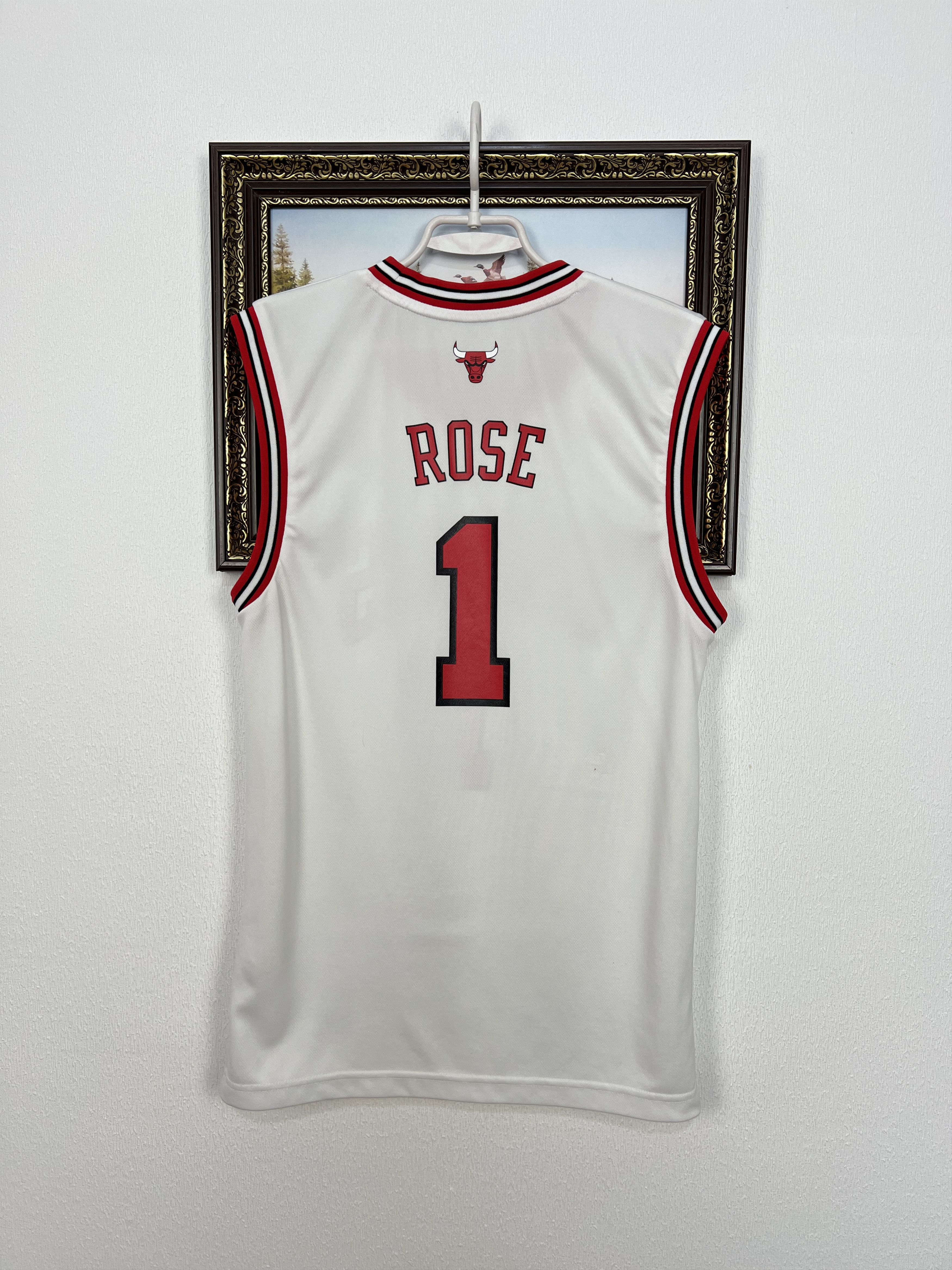 Adidas Vintage Adidas Chicago Bulls NBA #1 Rose White Jersey Mens Size US S / EU 44-46 / 1 - 11 Thumbnail