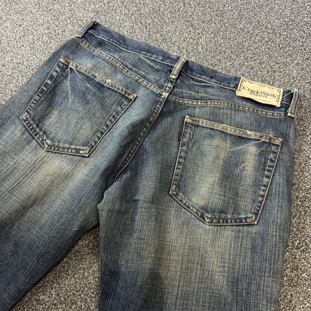 Japanese Brand 🇯🇵 Vintage 90s Japanese Bobson Destroyed Crack Wash denim Size US 35 - 8 Thumbnail