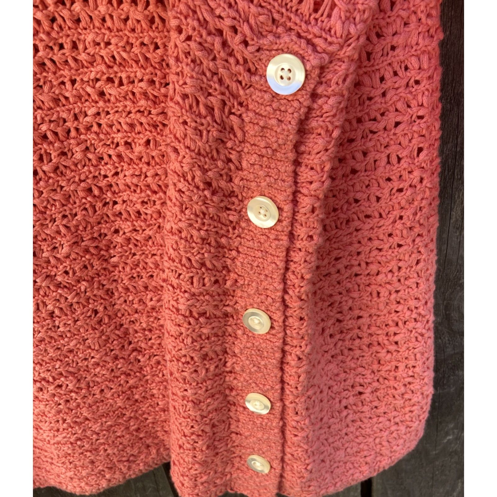 J. Jill J. Jill Women's Pink Tight-Knit 3/4 Sleeve Button Sweater Dress XL Cotton Heavyweight Casual Knit Dress Mens? Wait. Size XL / US 12-14 / IT 48-50 - 3 Thumbnail