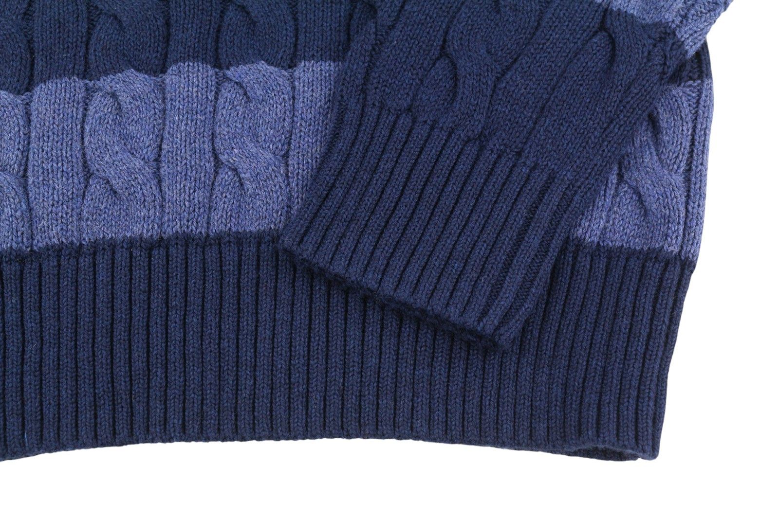 Ralph Lauren BLUE M Striped Cable Knit Pullover 86945 Size US M / EU 48-50 / 2 - 5 Thumbnail