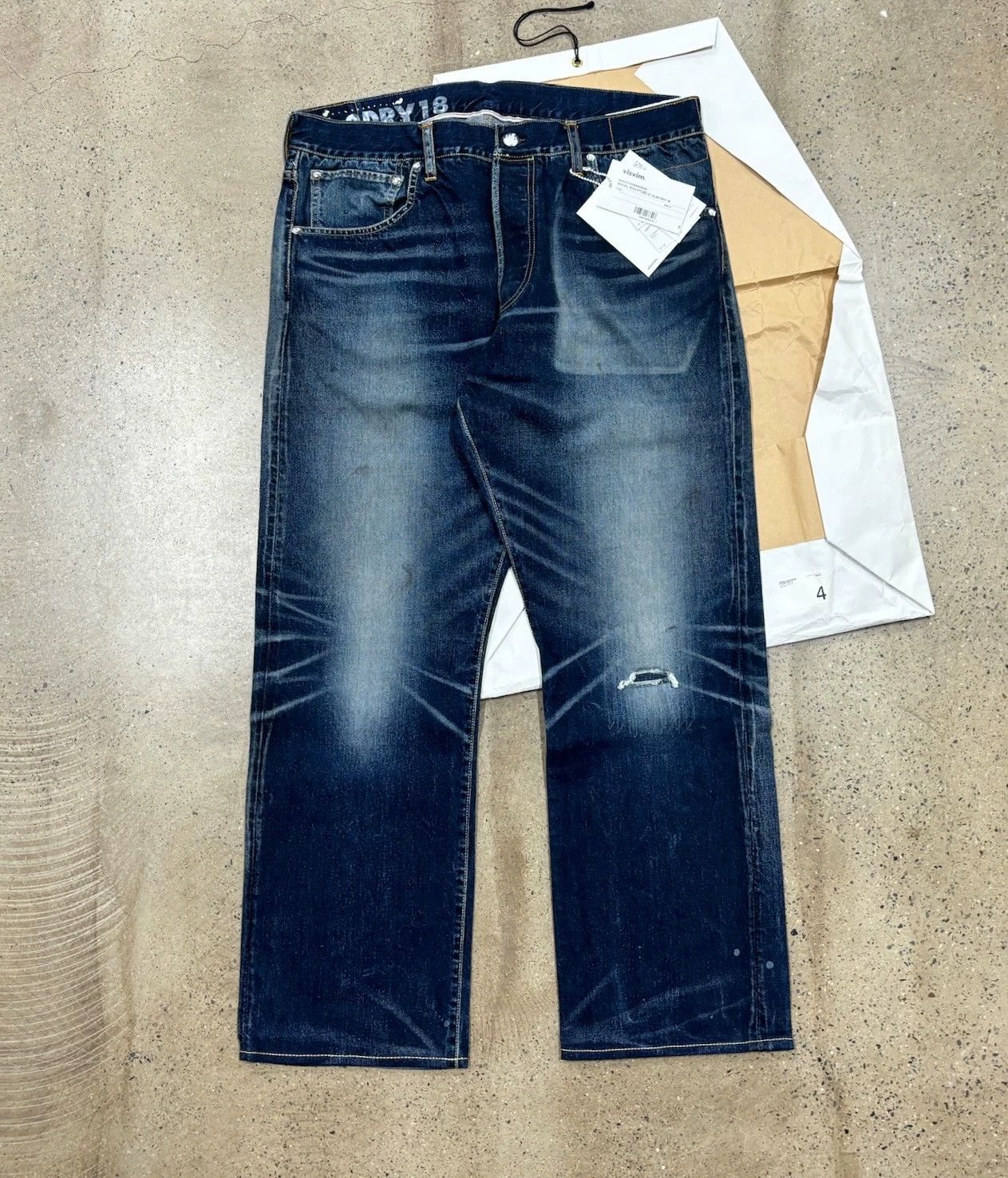 Visvim Visvim Dry18 Social Sculpture 01.2 Dry-18 Distressed Jeans Size US 33 - 1 Thumbnail
