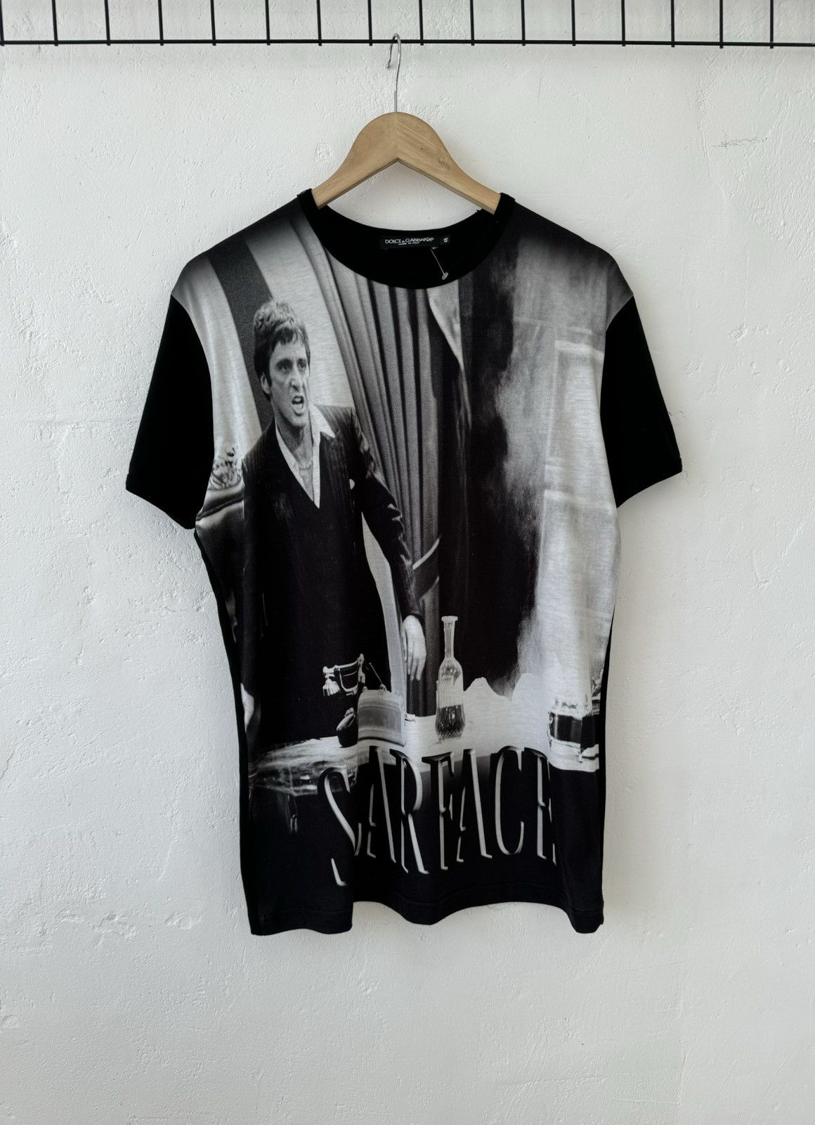 image of Dolce Gabbana D&g The Godfather Scarface Print Tee in Black/White (Size Medium)