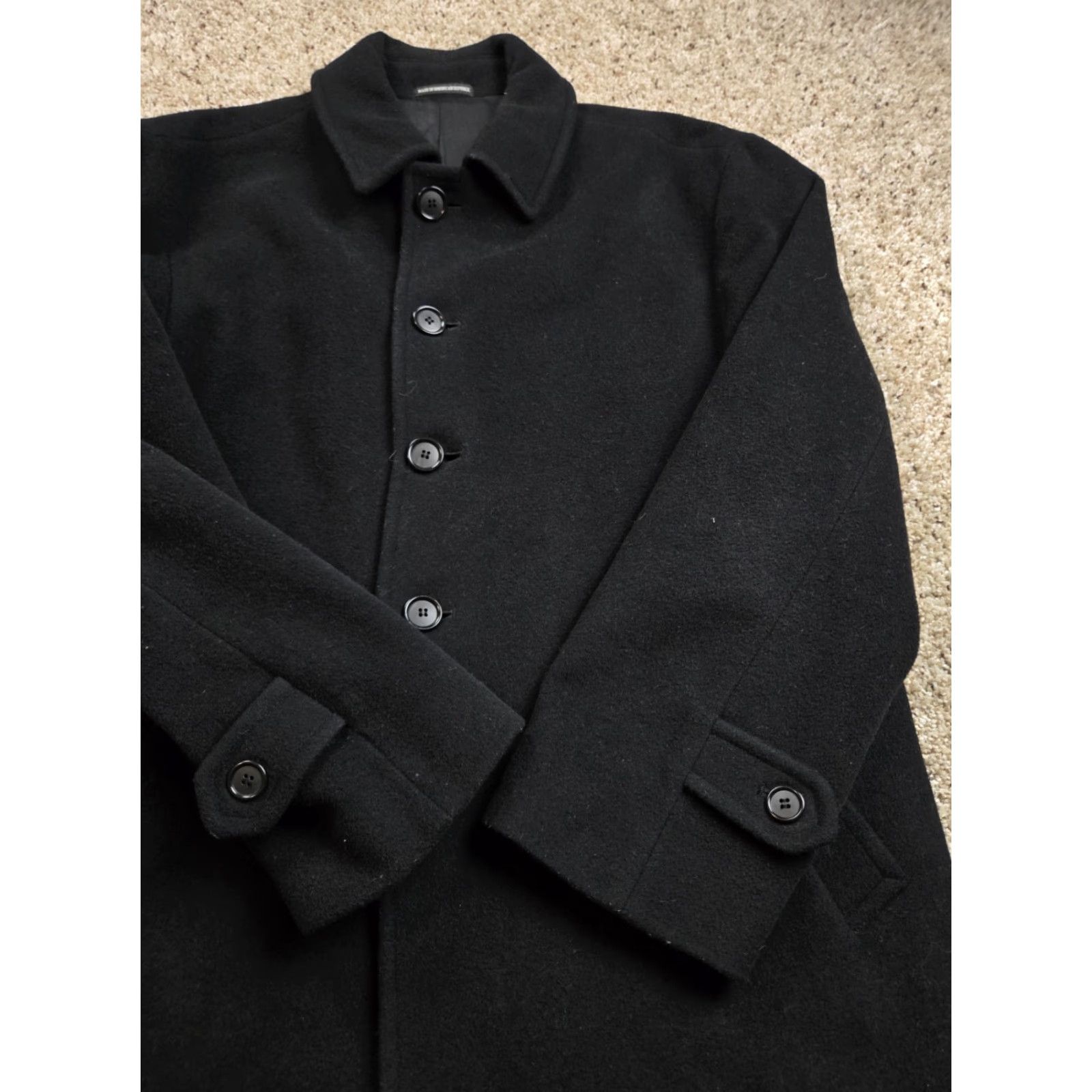 Ralph Lauren VINTAGE Lauren Ralph Lauren Overcoat Mens 42R Black Wool Button Up Coat Size US XS / EU 42 / 0 - 3 Thumbnail
