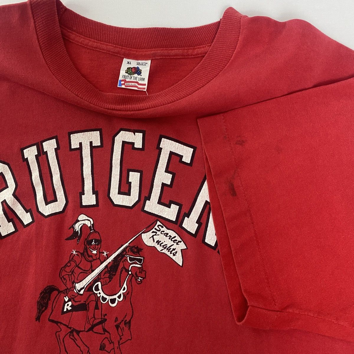 Fruit Of The Loom Rutgers University Scarlet Knights Tee XL 90s Size US XL / EU 56 / 4 - 2 Thumbnail