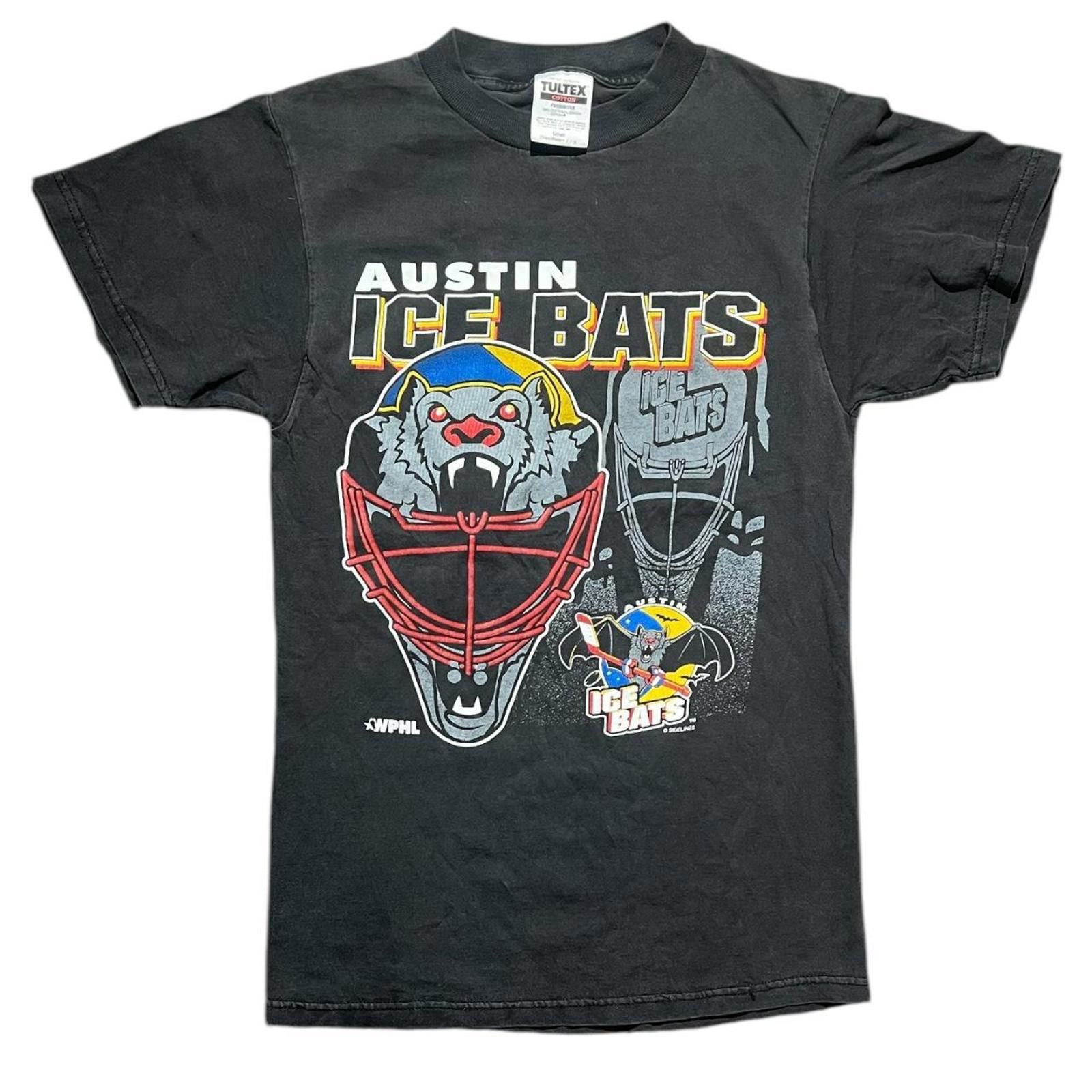 Tultex Vintage 90s Austin Ice Bats Hockey T-shirt (rare size) Size US S / EU 44-46 / 1 - 1 Thumbnail