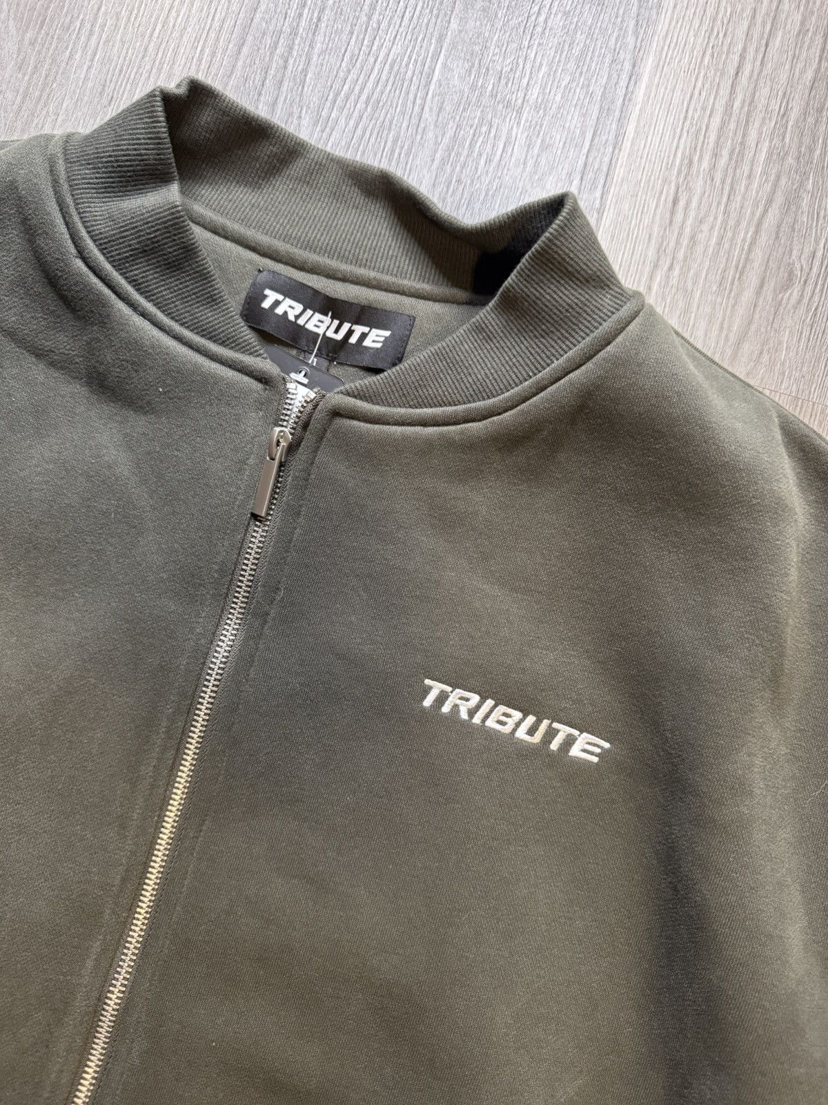 Richie Le Collection Tribute Fleece Bomber Jacket Olive Size US L / EU 52-54 / 3 - 3 Thumbnail