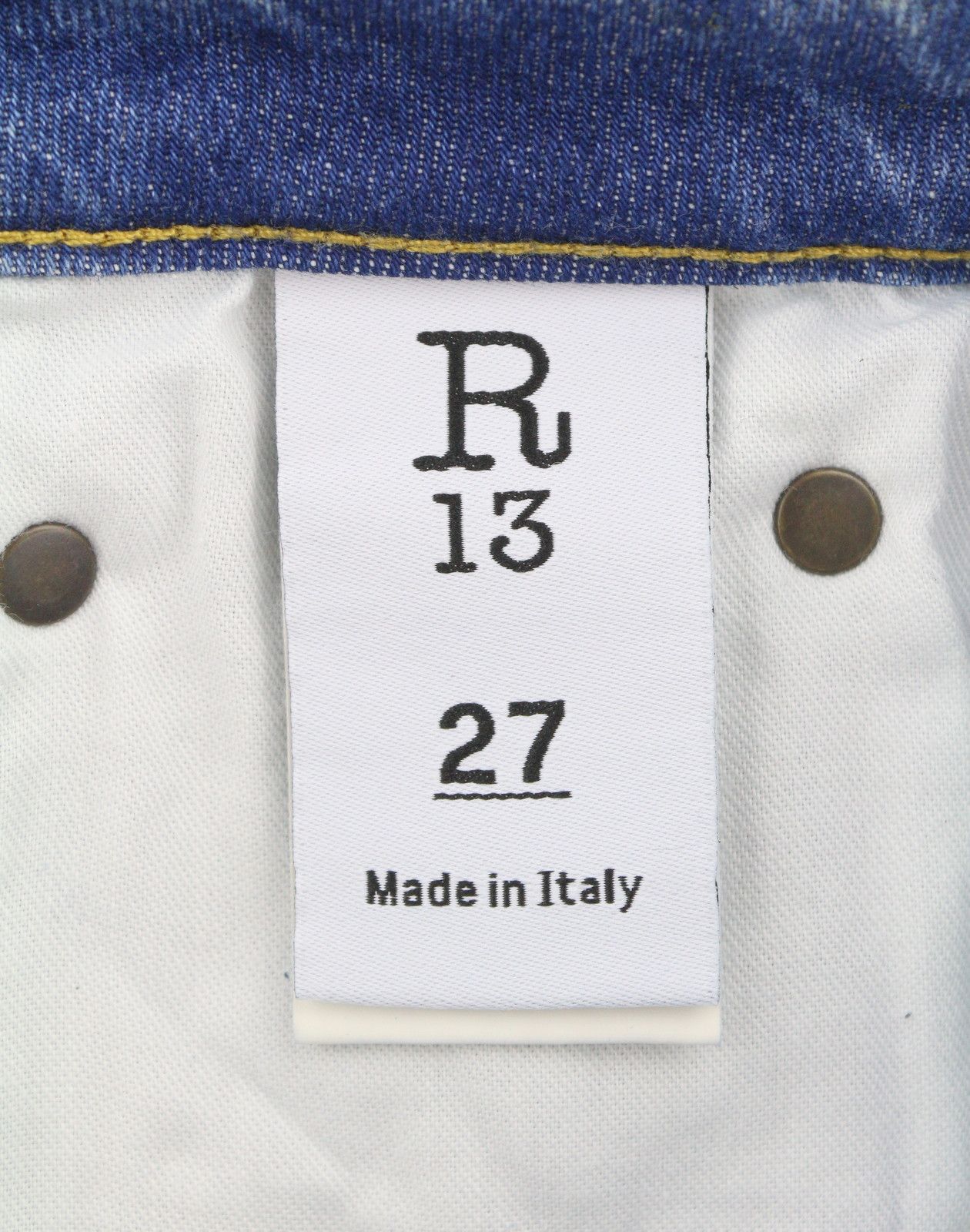 R13 KICK FIT 27 Jasper Stretch Cropped Blue Jeans 90044 Size 27" / US 4 / IT 40 - 9 Thumbnail