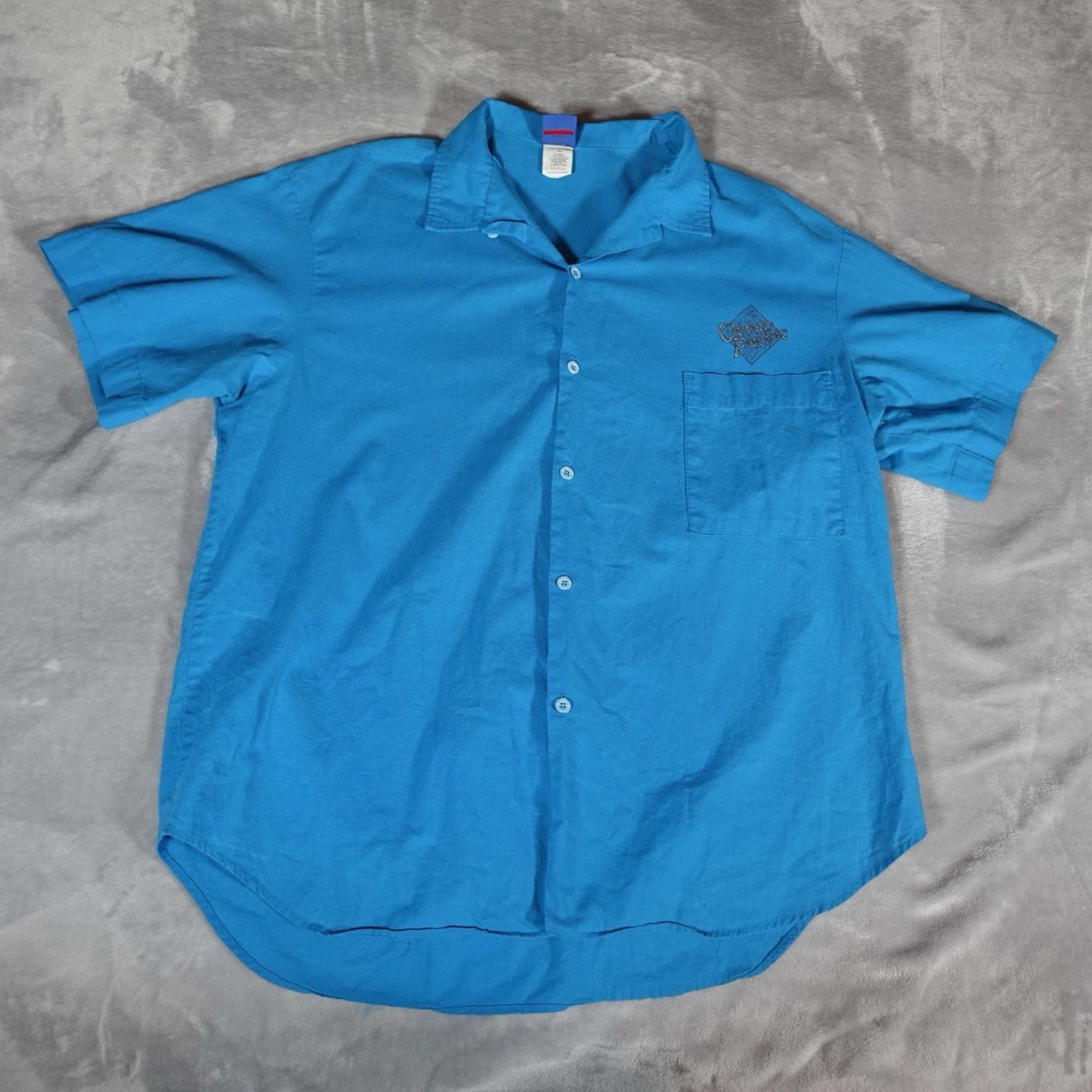 Ocean Pacific VINTAGE Ocean Pacific Graphic Print Button-Up Shirt Mens Large Blue 80s Size US L / EU 52-54 / 3 - 6 Thumbnail