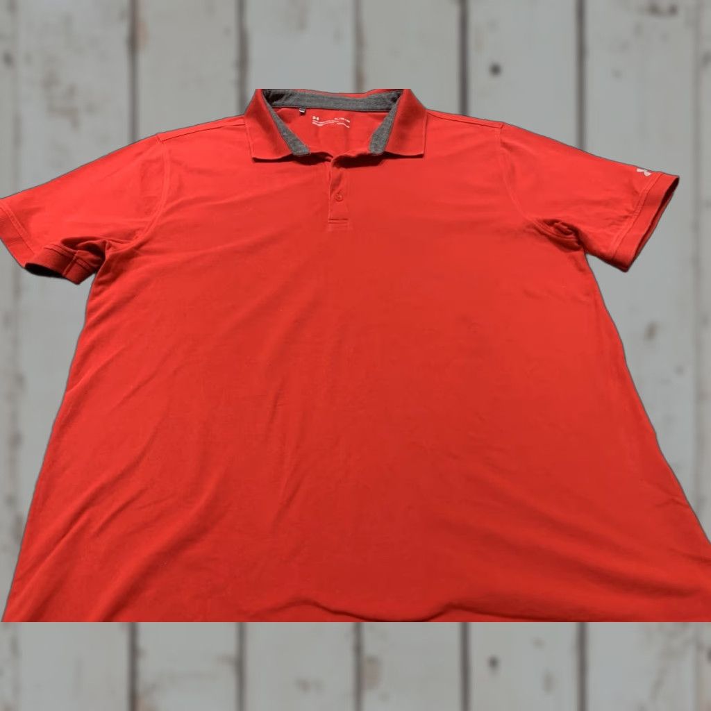 Under Armour Vintage Under Armour Polo Shirt Men XL Red HeatGear Casual Golf Tennis Short Sleeve Size US XL / EU 56 / 4 - 1 Thumbnail