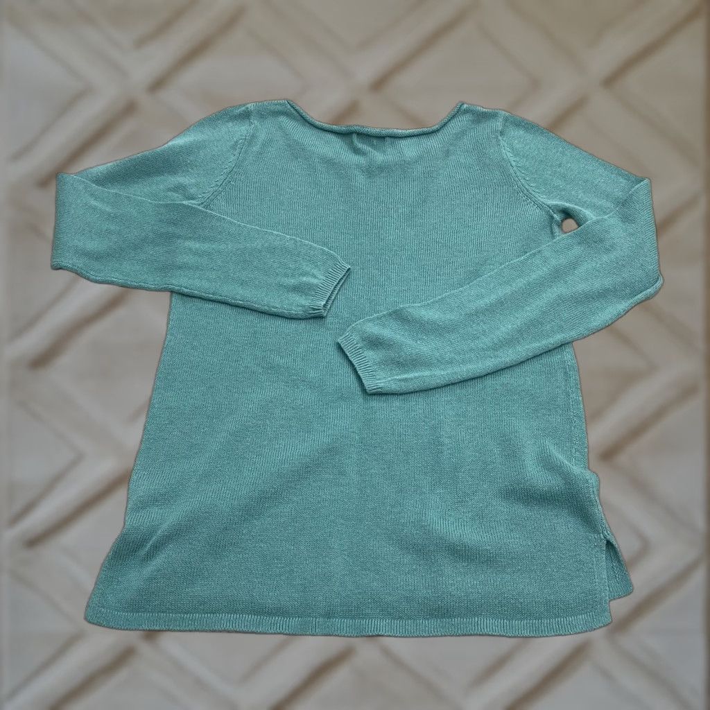 Old Navy Old Navy Sweater Shirt Women Medium Green Round Neck Lightweight Cotton Blend Knit Pullover Casual Seasonal 90s Designer? No, not 90s. Hold. Size M / US 6-8 / IT 42-44 - 1 Thumbnail