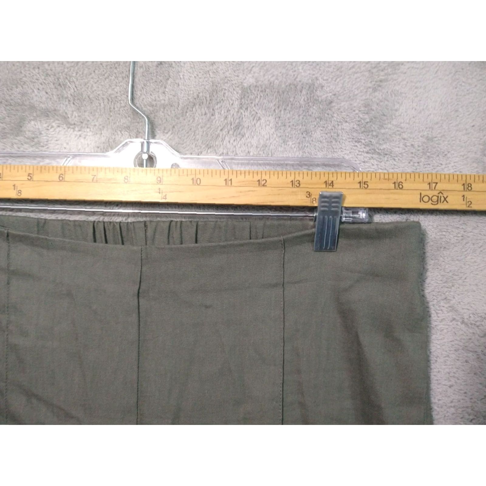 J. Jill J.Jill Pants Womens Medium Green Linen Stretch Tapered Leg Crop Beach Bohemian Style M Size 32" / US 10 / IT 46 - 3 Thumbnail