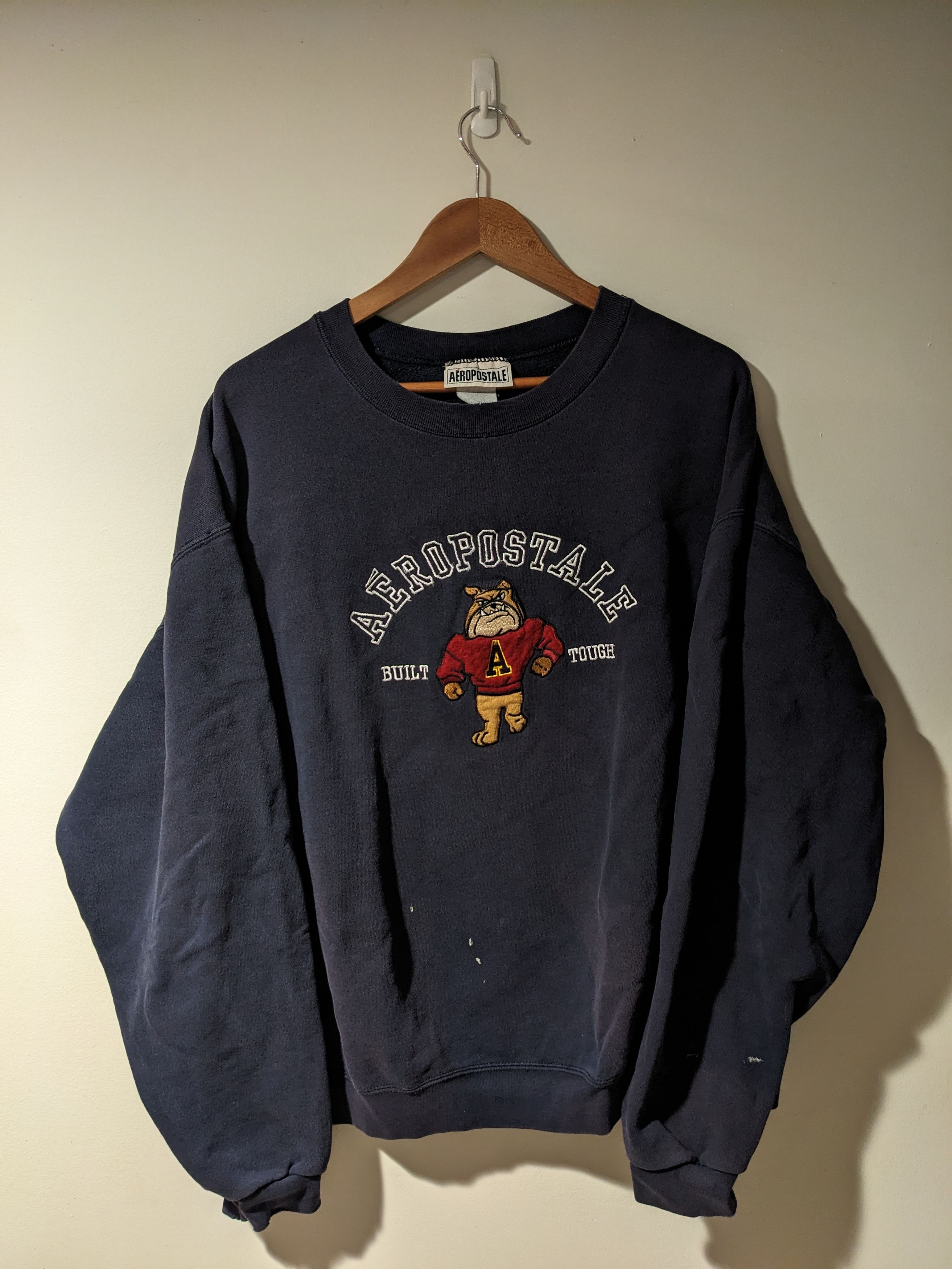 Aeropostale Vintage 90s Aeropostale Built Tough Bull Dog Sweatshirt Size US L / EU 52-54 / 3 - 1 Thumbnail