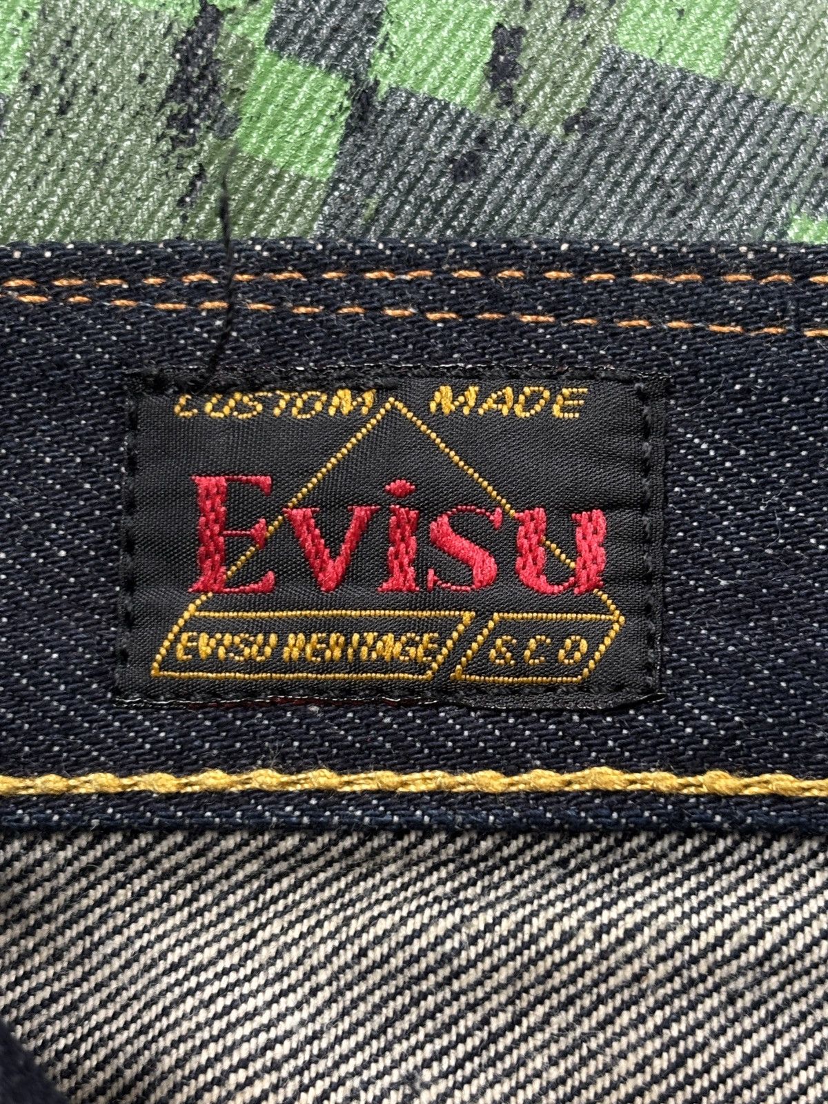 Evisu Lot.0001 Camouflage Print Daicock Selvedged Jeans Size US 32 / EU 48 - 10 Thumbnail