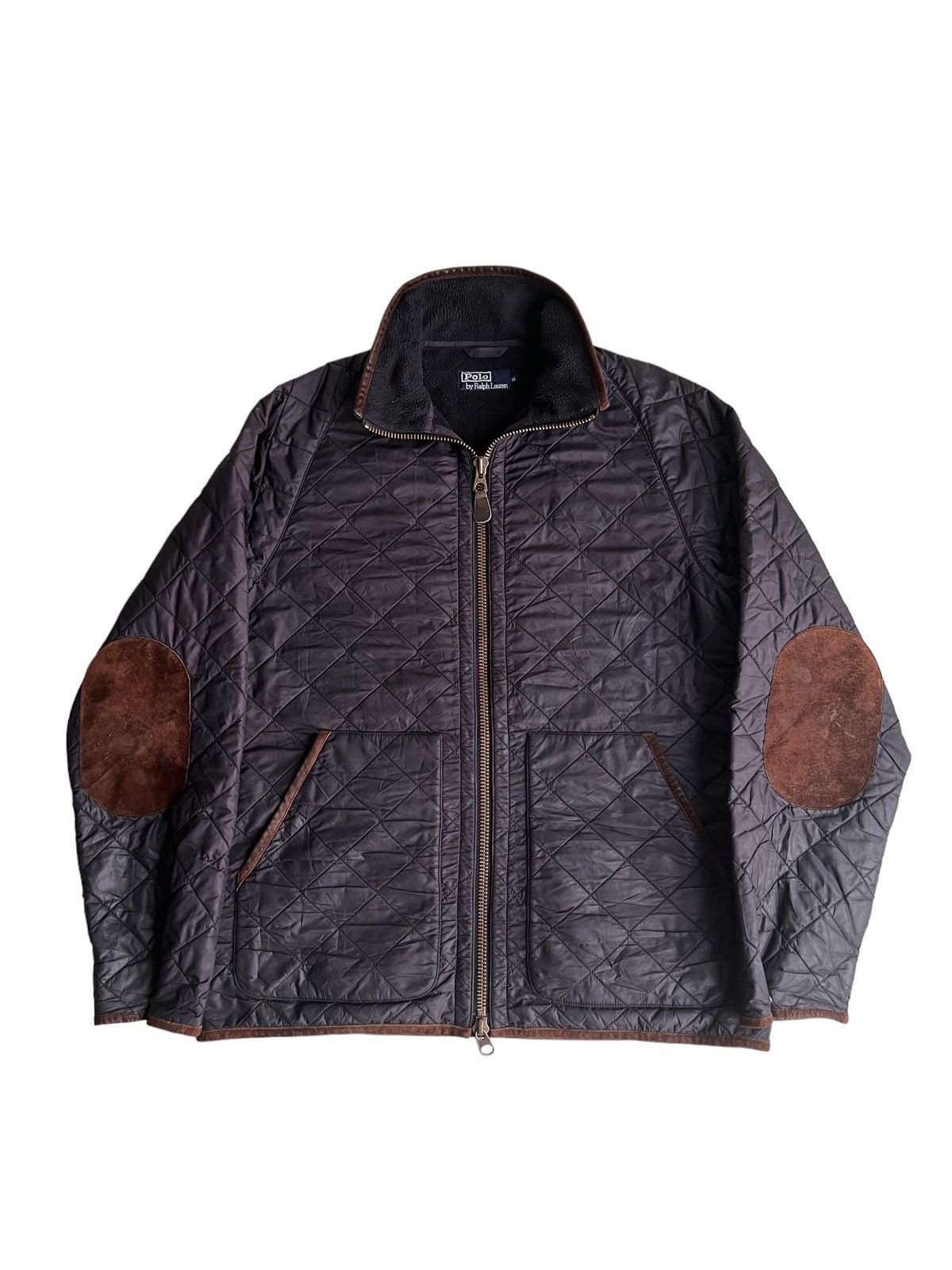 RRL Ralph Lauren Vintage 1990s Polo RL 💎 Quilted Leather Bomber Jacket Size US M / EU 48-50 / 2 - 1 Thumbnail