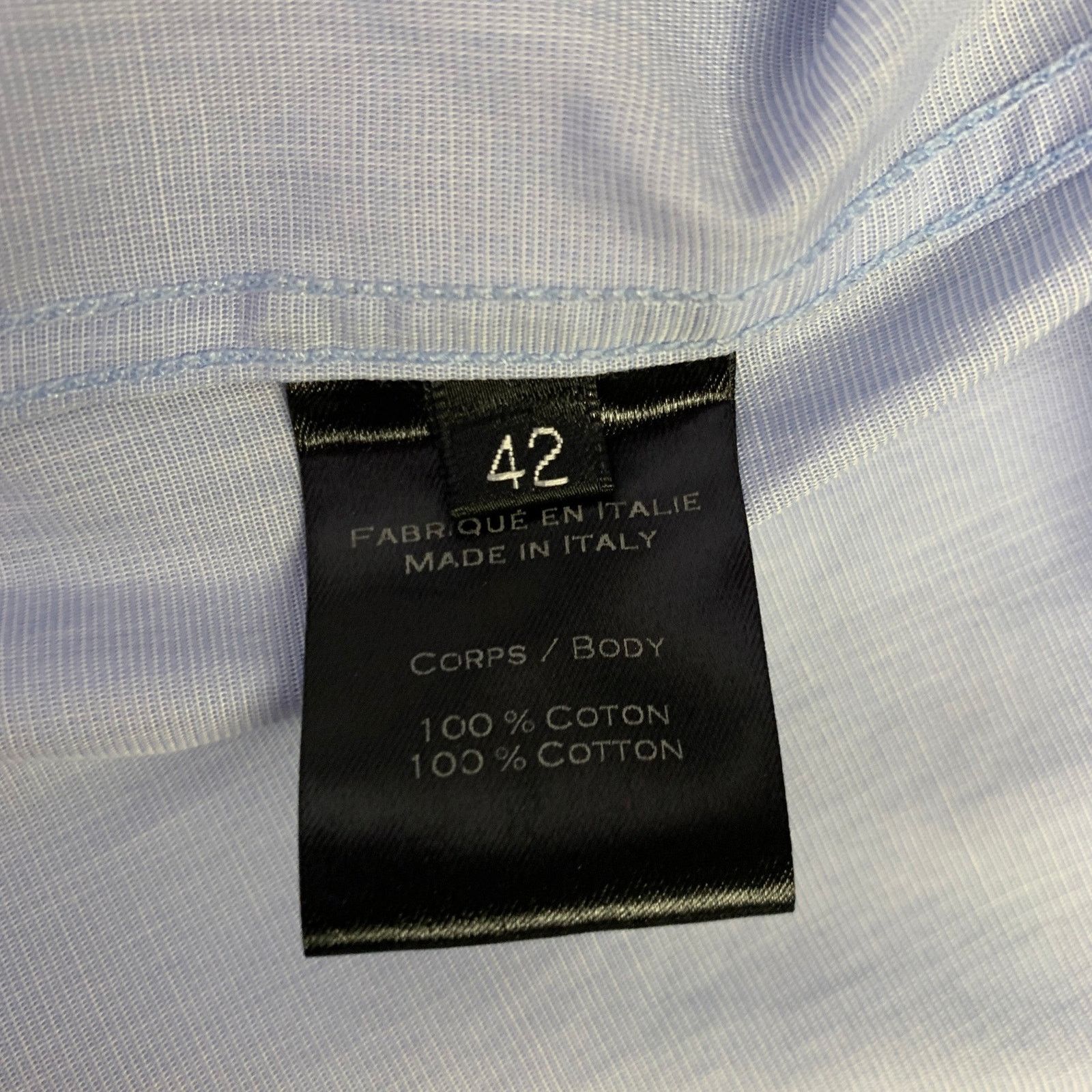 Balmain Size L Blue Light Blue Embroidery Cotton Long Sleeve Shirt Size US L / EU 52-54 / 3 - 6 Thumbnail