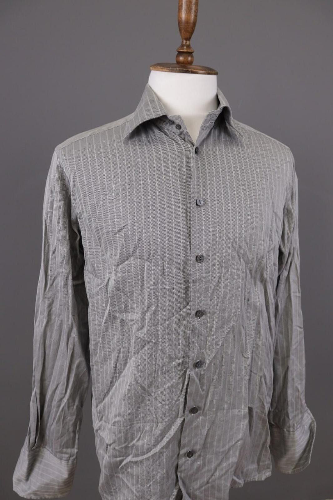 Eton Vintage Eton Gray Striped Long Sleeve Button Down Shirt Size US M / EU 48-50 / 2 - 4 Thumbnail
