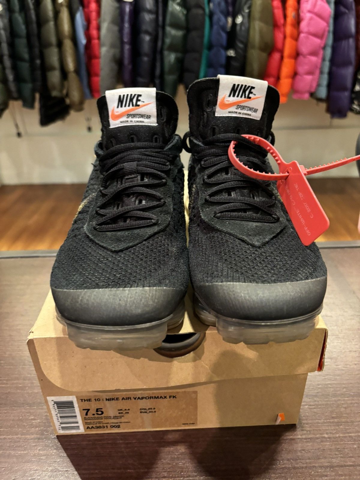 Nike × Off-White Nike Air Vapormax Off-White ‘Black’ (C) Size US 7.5 / EU 40-41 - 5 Thumbnail