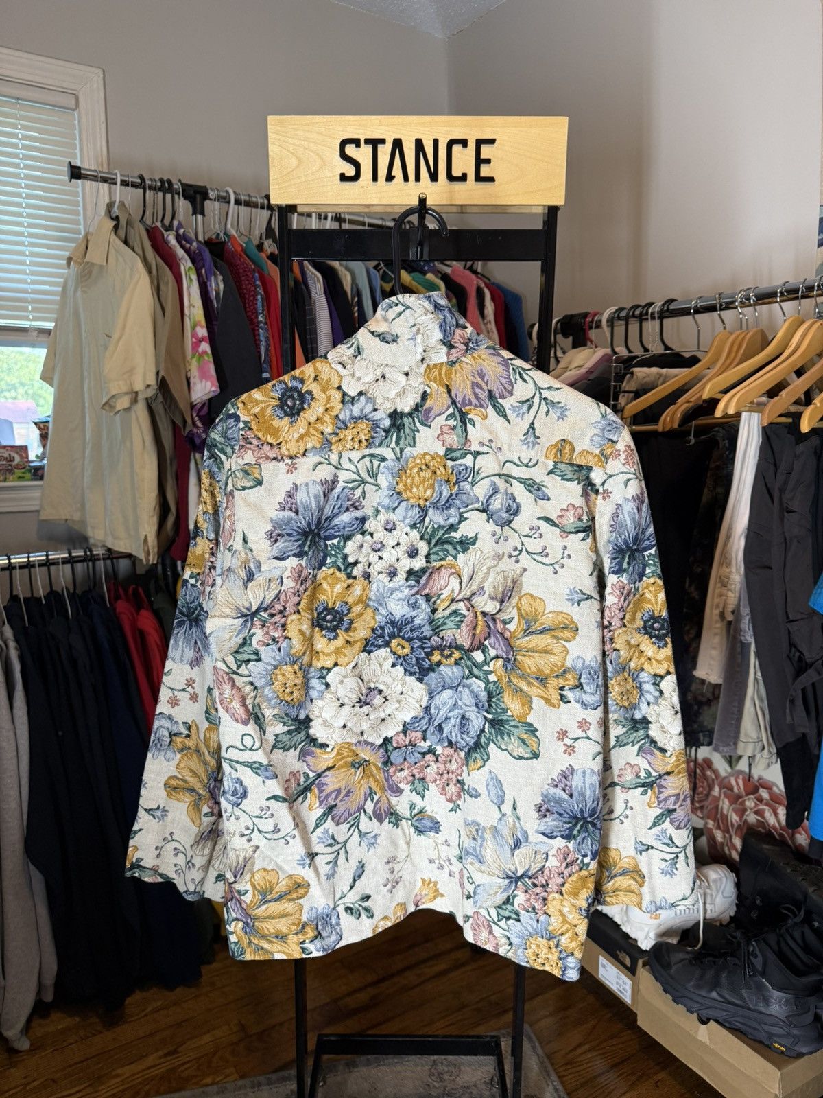 Vintage Vintage Canvas Floral Blazer Size 42S - 2 Thumbnail