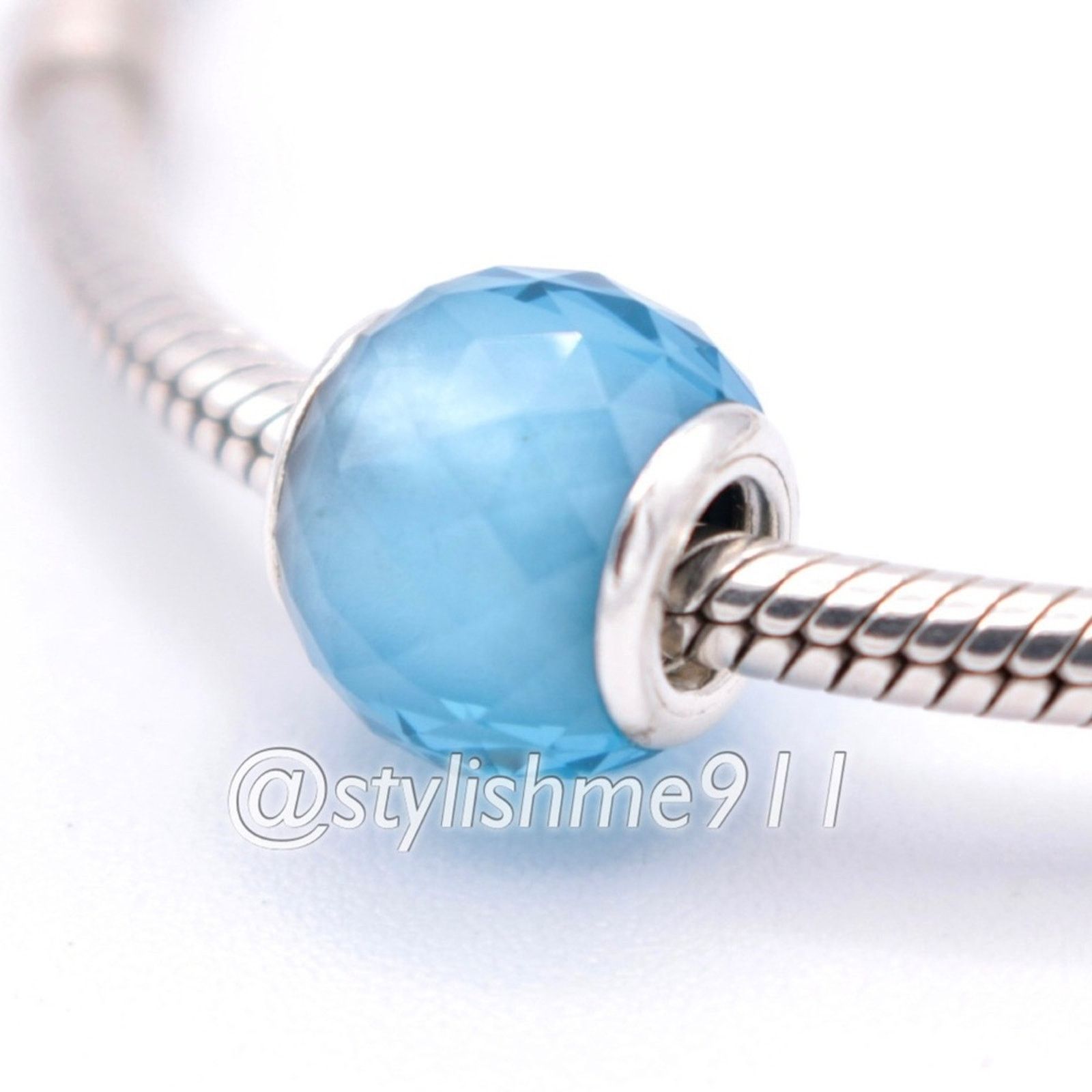pandora PANDORA Petite Facets Charm with Synthetic Blue Quartz Size ONE SIZE - 2 Thumbnail