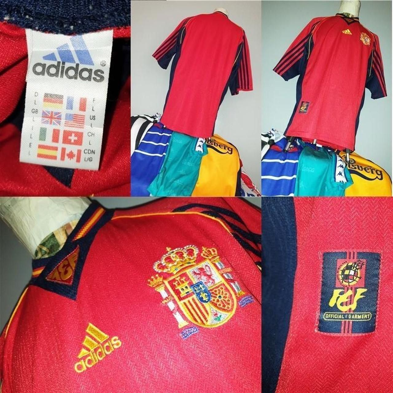 Adidas Spain 1998 1999 euro WC Home Shirt Jersey camiseta Size US L / EU 52-54 / 3 - 3 Thumbnail