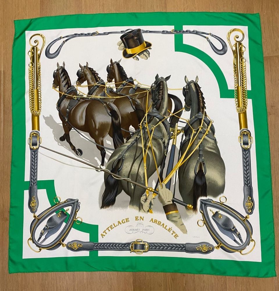 Hermes Hermes Silk Scarf By Created Phillipe Ledoux Hand Rolled Size ONE SIZE - 1 Thumbnail