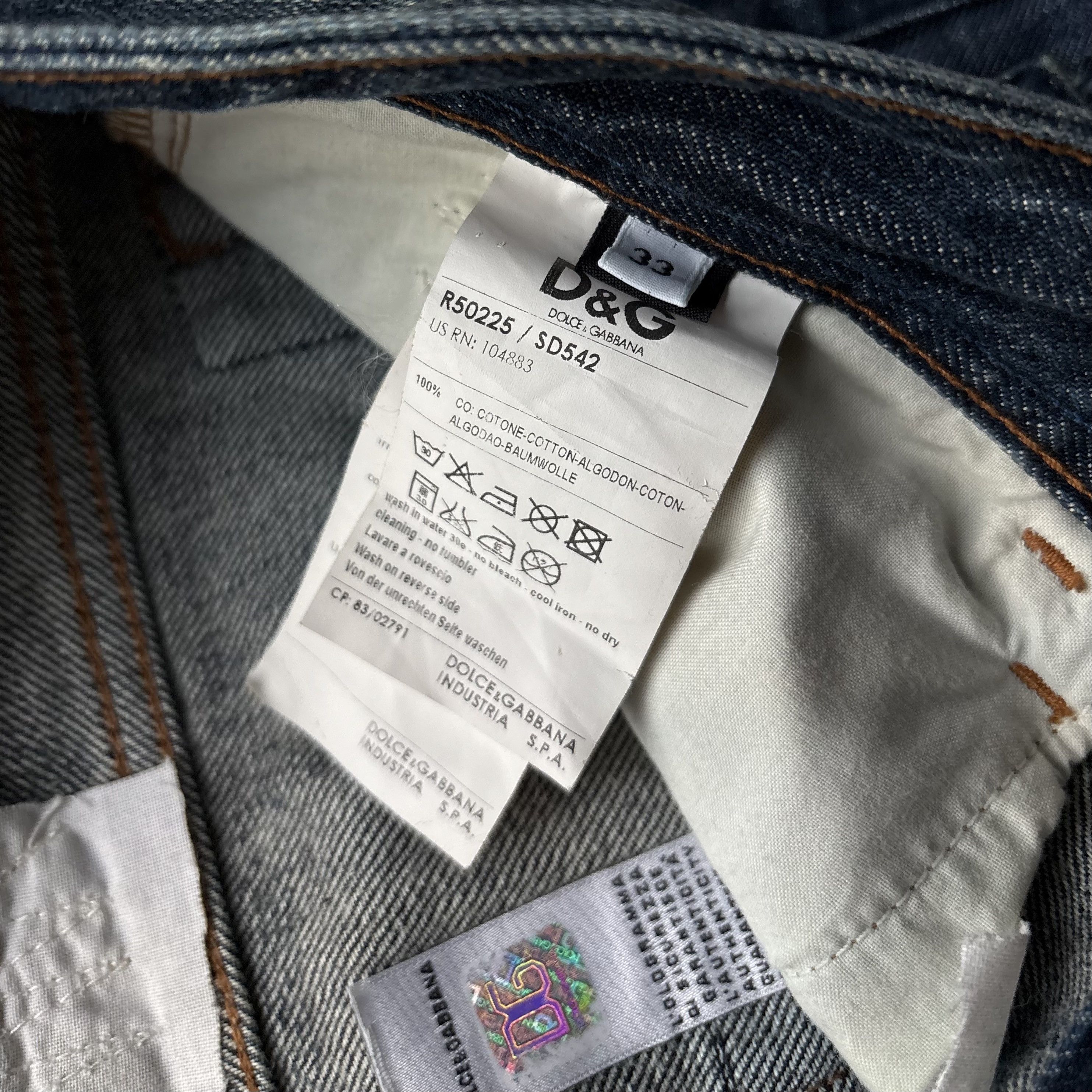 Dolce & Gabbana D&G Dolce Gabbana Patchwork Jeans distressed faded y2k Size US 33 - 11 Thumbnail