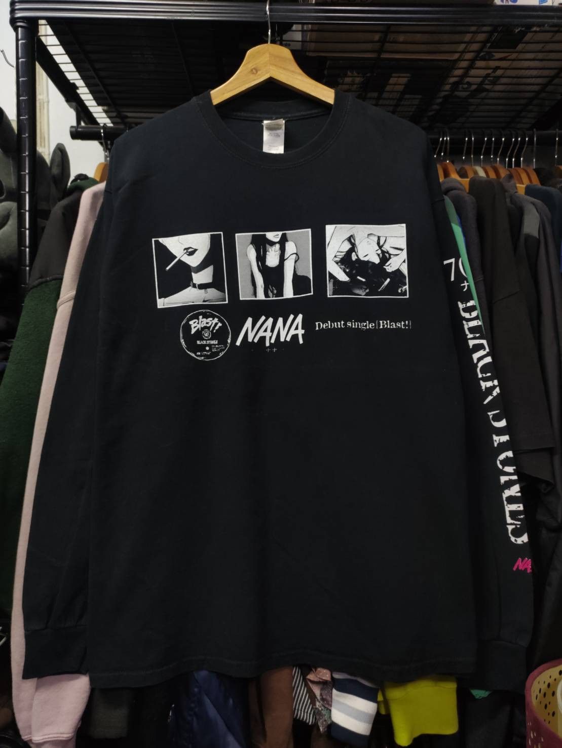 Anime Nana Anime Black Stone Blast! Debut Single Promo L/S T-Shirt Size US XL / EU 56 / 4 - 2 Thumbnail