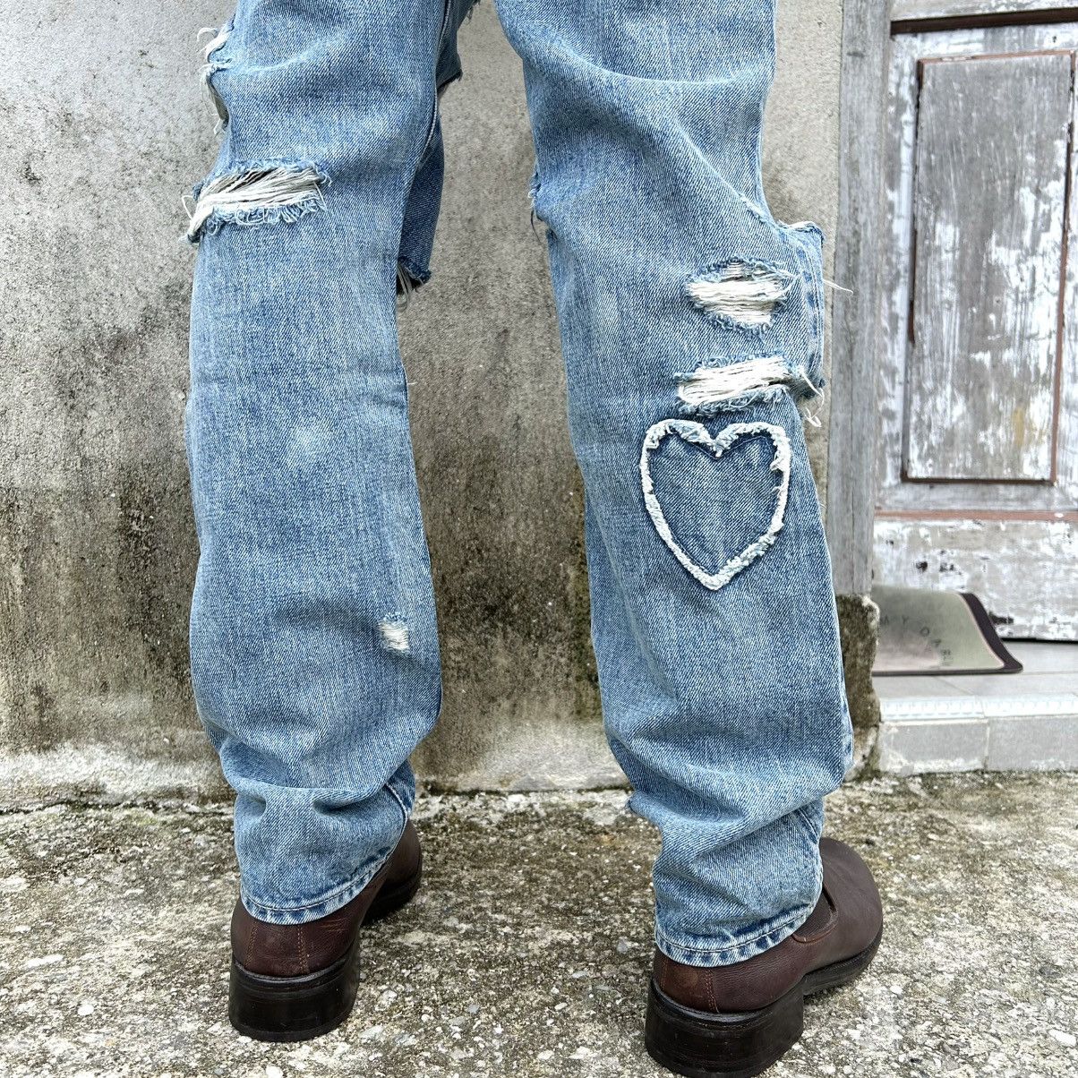 Japanese Brand RNA Crazy Distressed Bluewash Denim Pants Size US 30 / EU 46 - 7 Thumbnail