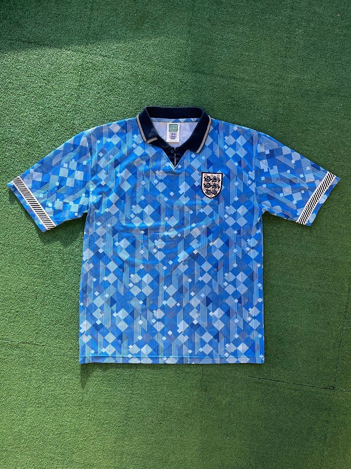 Pre-owned Jersey X Soccer Jersey Blokecore Vintage Score Draw England Team Drill Jersey In Blue