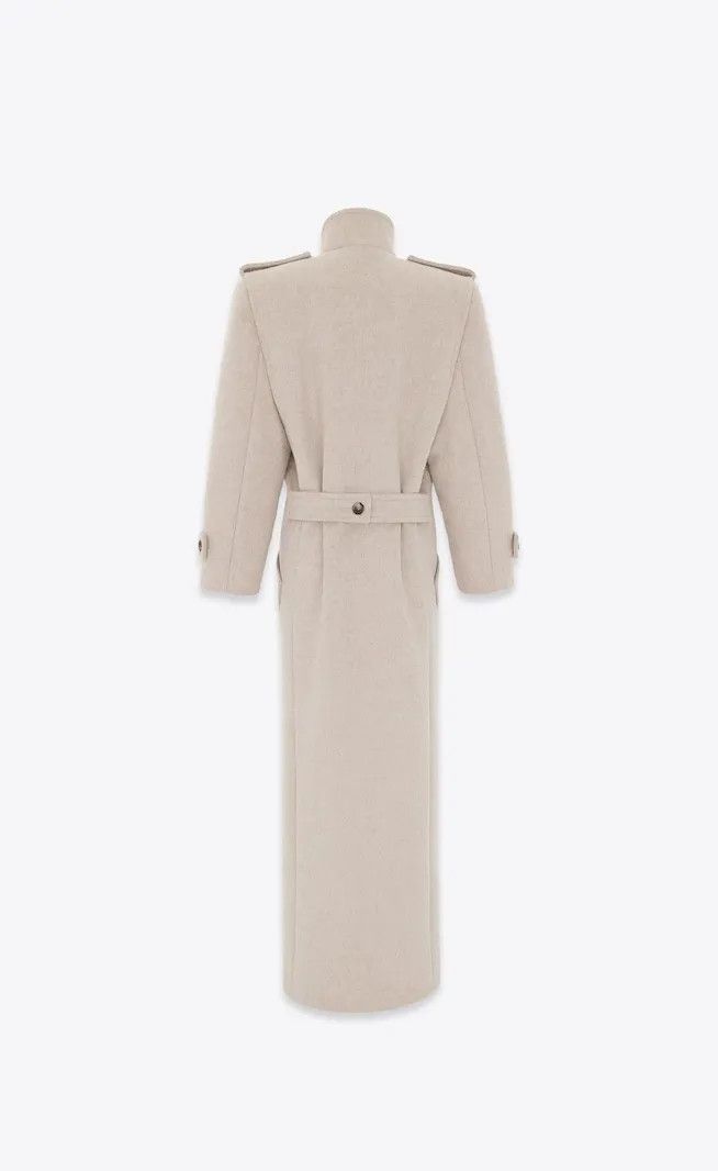 Saint Laurent Paris o1bcso1str1124 Coat in Beige Size XL / US 12-14 / IT 48-50 - 2 Thumbnail