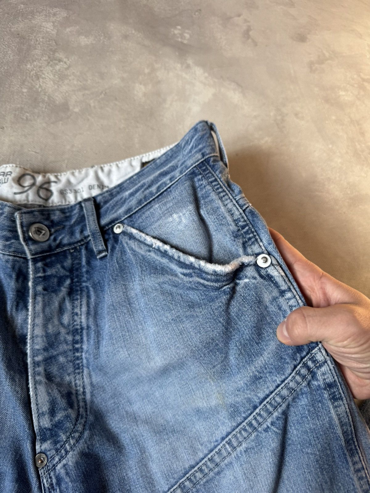 G-Star Vintage G-Star Raw Elwood Buckleback Distressed Jeans Size US 30 / EU 46 - 15 Thumbnail