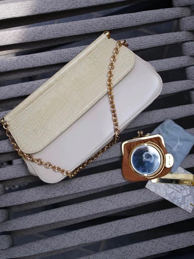 Judith Leiber Judith Leiber Cream Crocodile & Leather Chain Gemstone Bag Size ONE SIZE - 1 Thumbnail