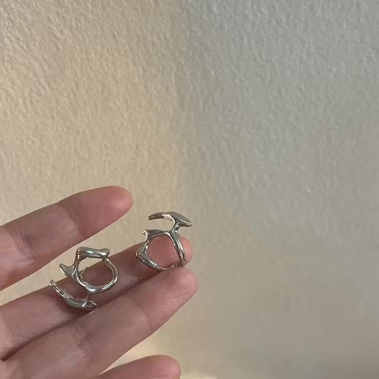 Jewelry Mutant Vein Earrings Gothic Punk Chrome Jewelry Spike Size ONE SIZE - 2 Thumbnail