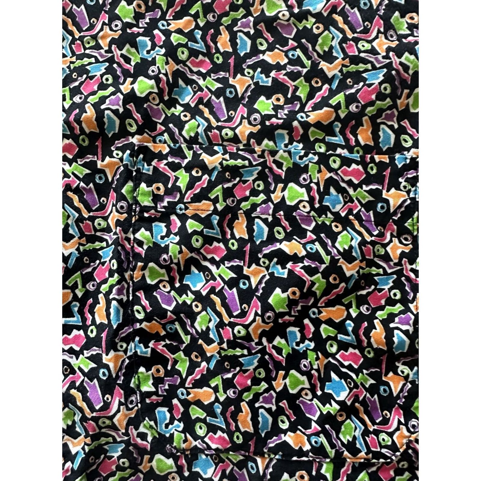 Esprit VINTAGE 90s Esprit Shirt AOP Geometric Button Down XL Black Mens Womens Unisex Adults Long Sleeve Chest 24.5” Length 29.5” Size US XL / EU 56 / 4 - 2 Thumbnail