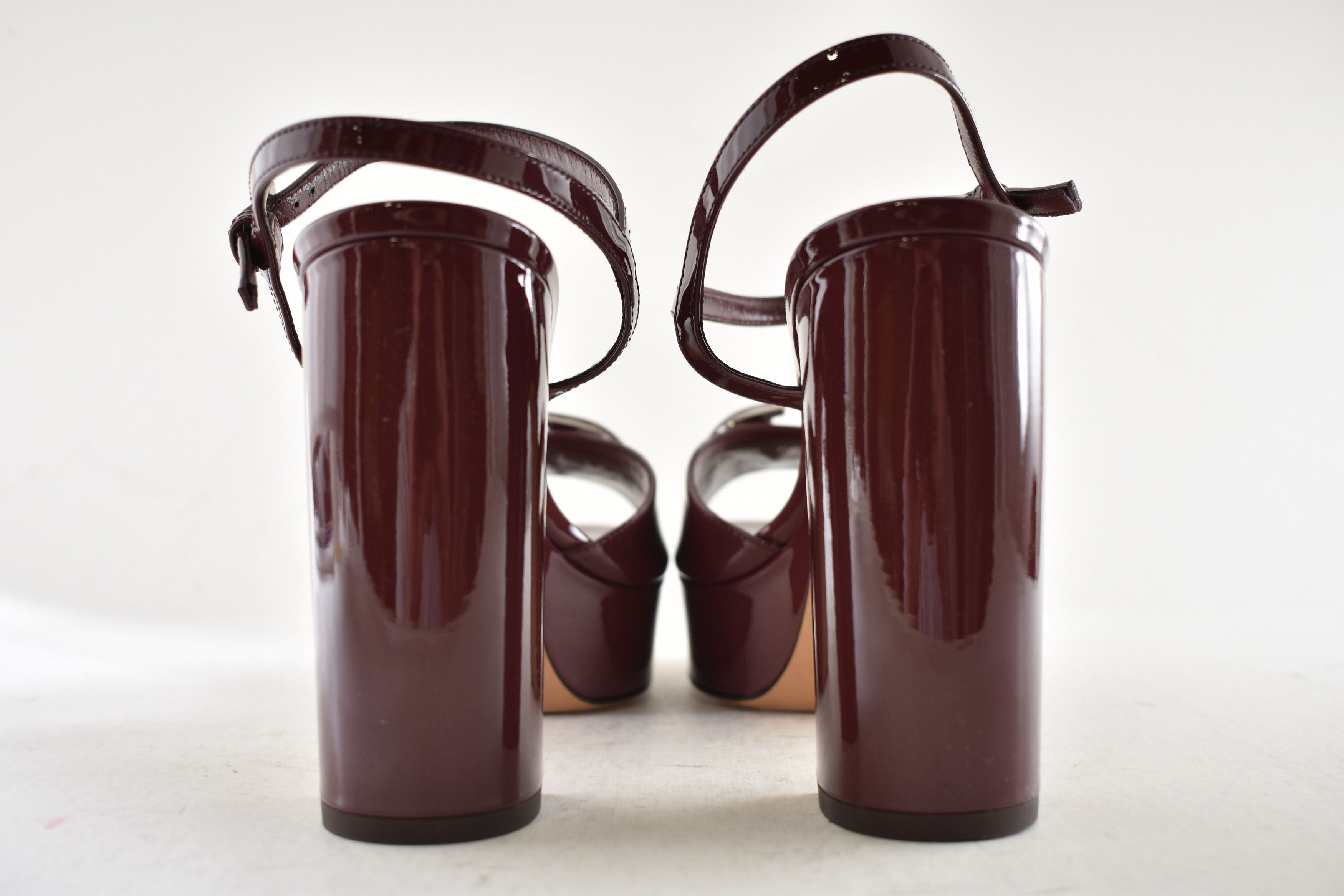 Valentino Valentino VLogo 115mm Burgundy Block Heel Platform Sandal 38 Size US 8 / IT 38 - 16 Thumbnail