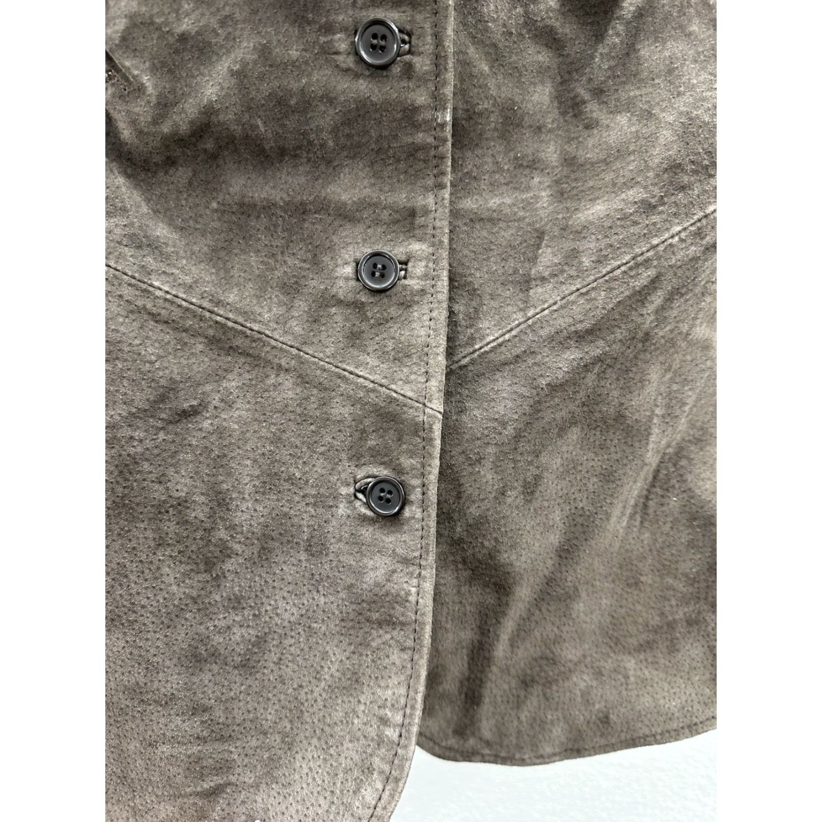 Vintage Outbrook Womens Vest Brown Suede Leather Lined Button Up Size Large 12/14 Casual Formal City 90s Womens Vest Size L / US 10 / IT 46 - 3 Thumbnail