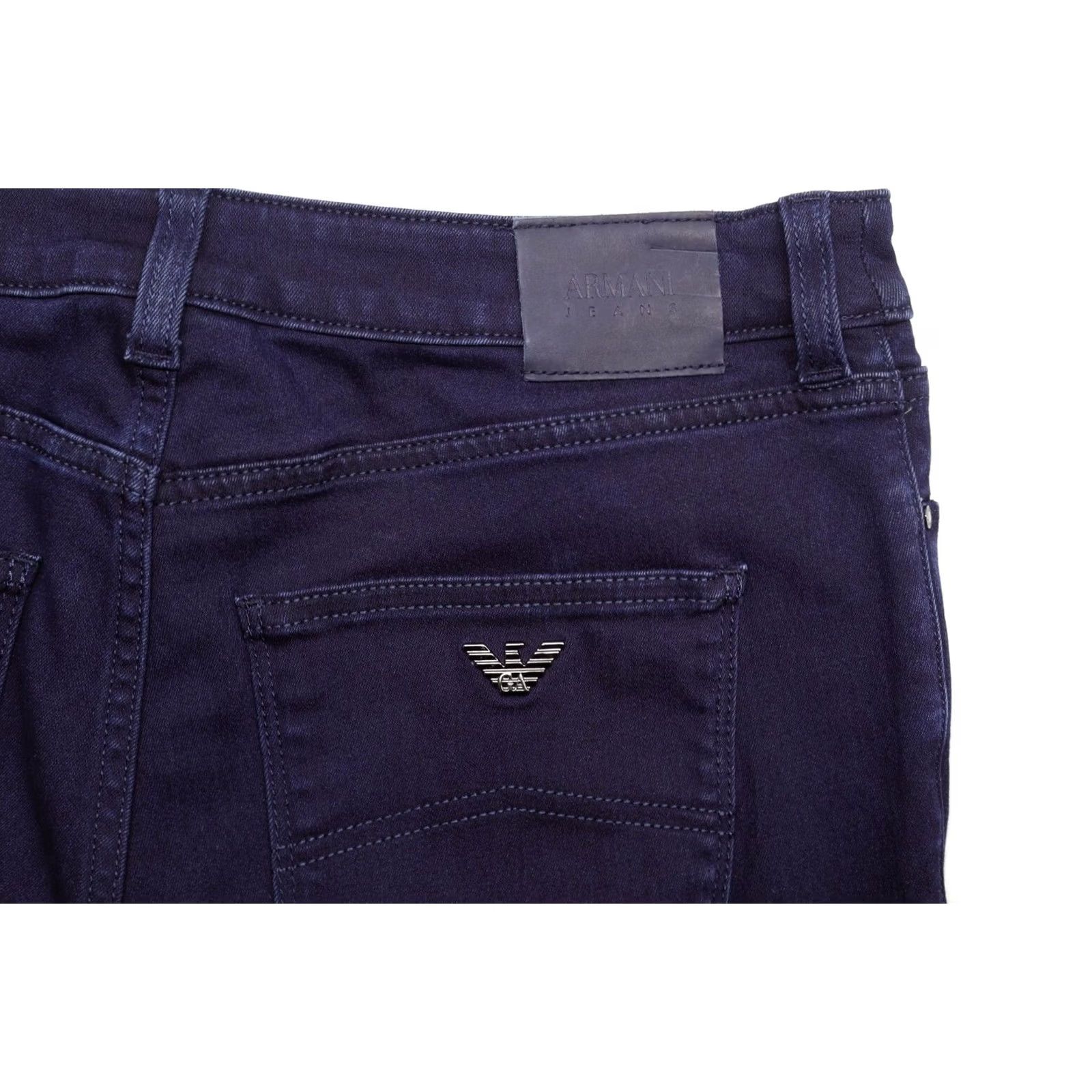 Armani Exchange Armani Women Jeans J18 Dahlia Stretch Blue Cotton Sz 31x31 Dark Blue Regular Women Style Straight 5-Pocket Zipper Button Logo Denim Clothing Size 24" / US 00 / IT 34 - 4 Thumbnail
