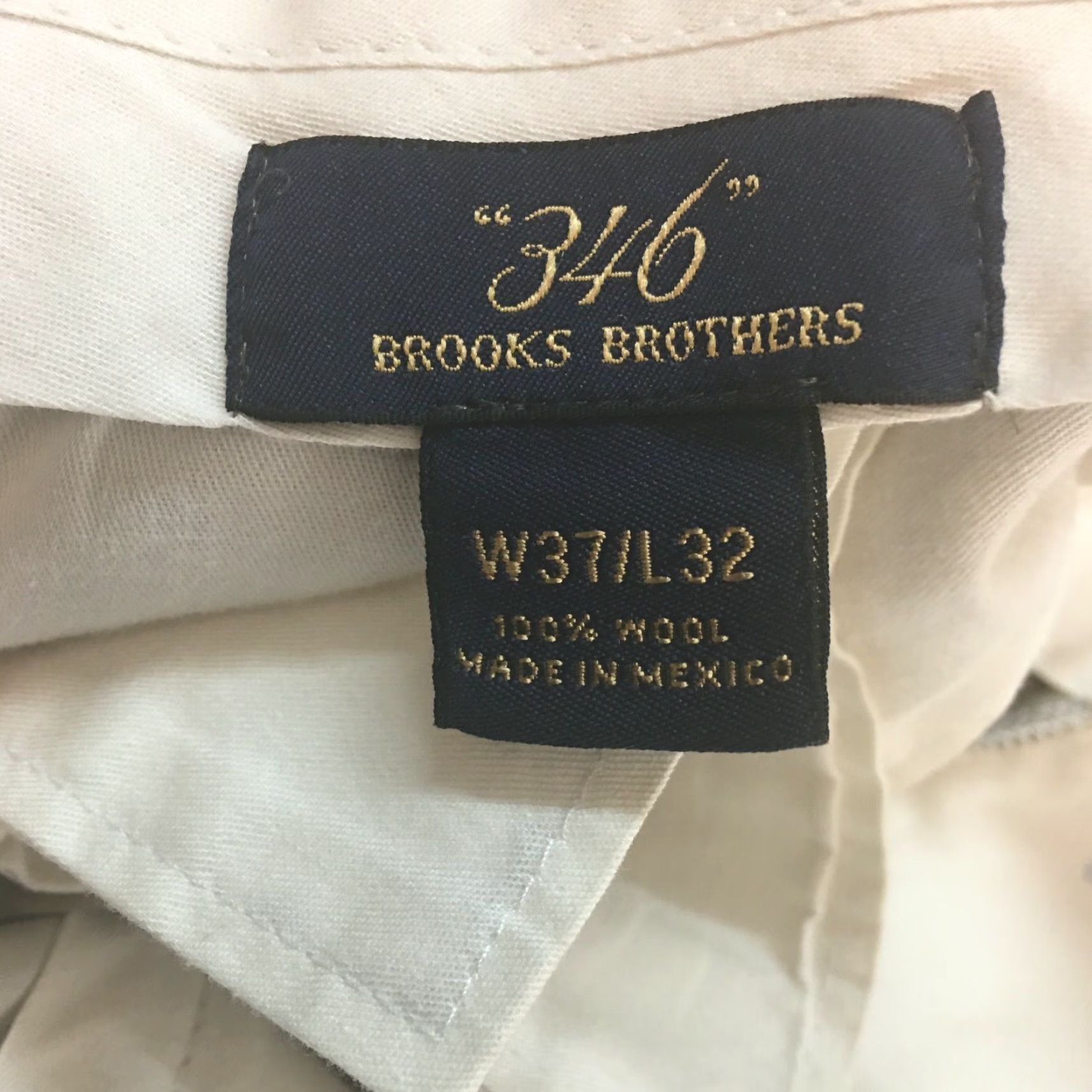 Brooks Brothers VINTAGE Brooks Brothers 346 Mens Casual Pleated Beige Dress Pants 37X32 Beige Wool 100% Mens Pants Size US 34 / EU 50 - 5 Thumbnail