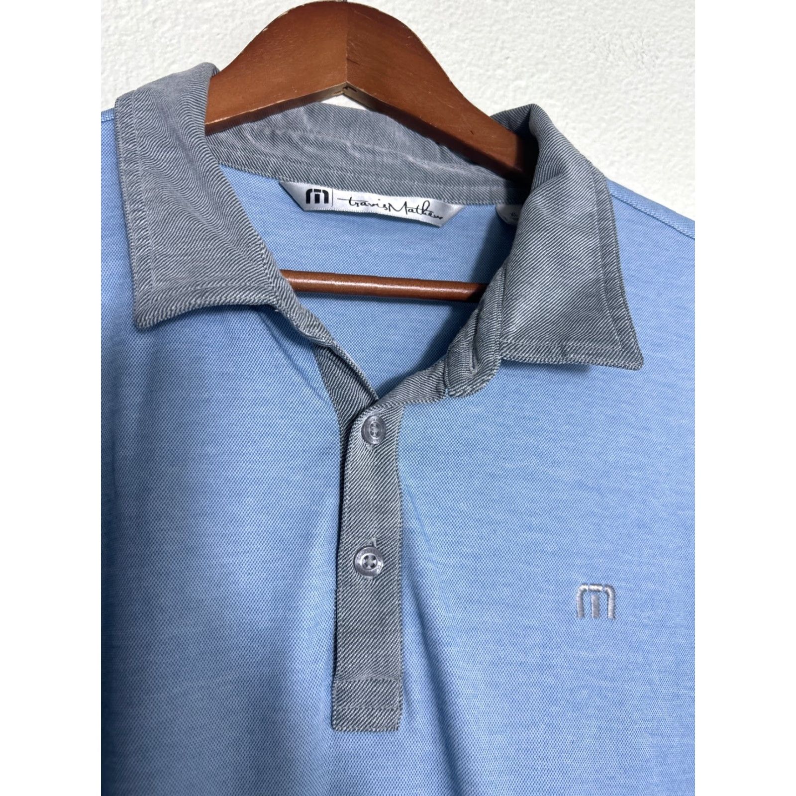 TravisMathew Travis Mathew Polo Shirt Short Sleeve Golf XL Mens Gray Blue Size US XL / EU 56 / 4 - 7 Thumbnail