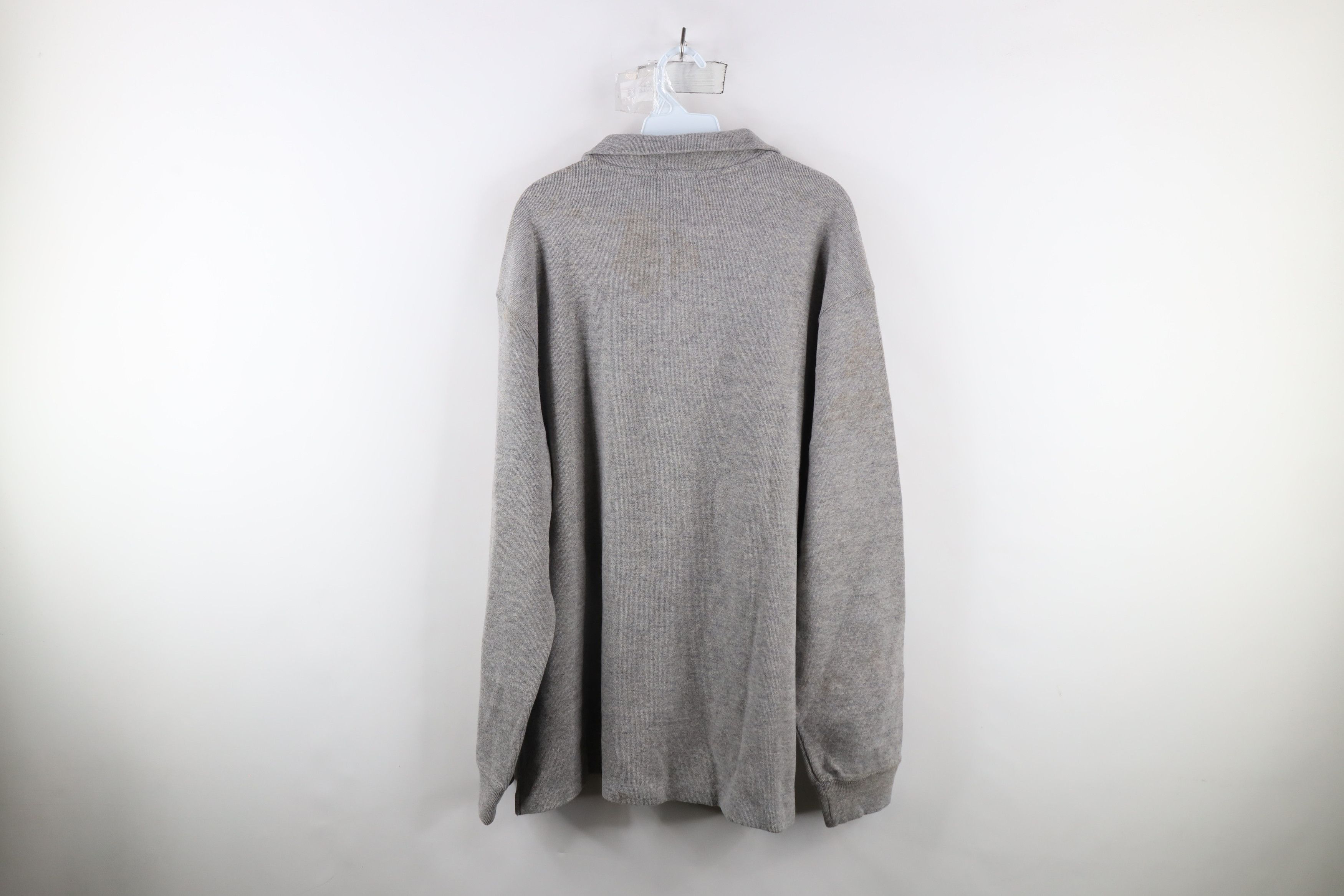 Ralph Lauren × Vintage New Ralph Lauren Ribbed Knit Half Zip Pullover Sweater Gray Size US XXL / EU 58 / 5 - 15 Thumbnail