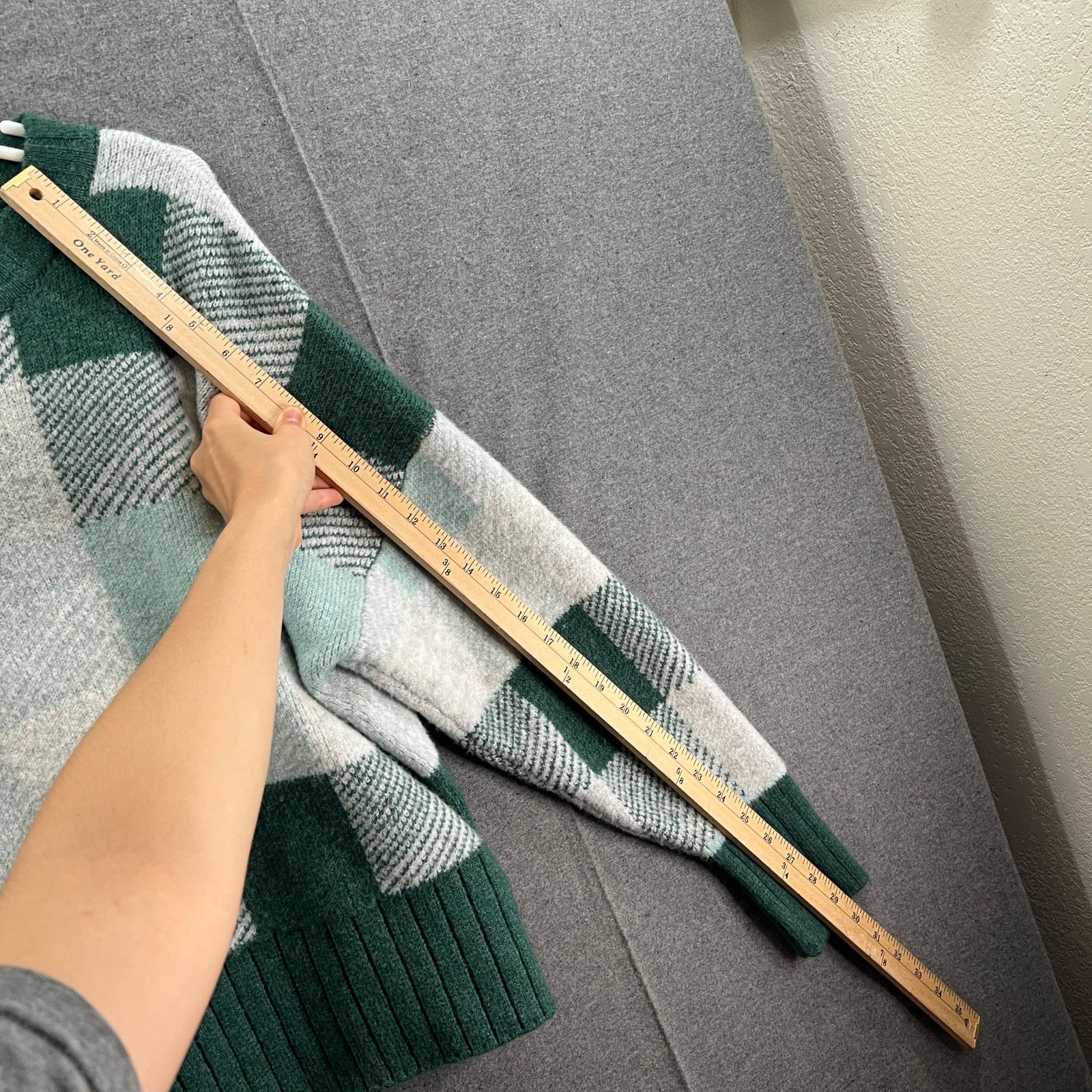 Other a new day Sweater Womens Size M Green Plaid Round Neck Size M / US 6-8 / IT 42-44 - 5 Thumbnail