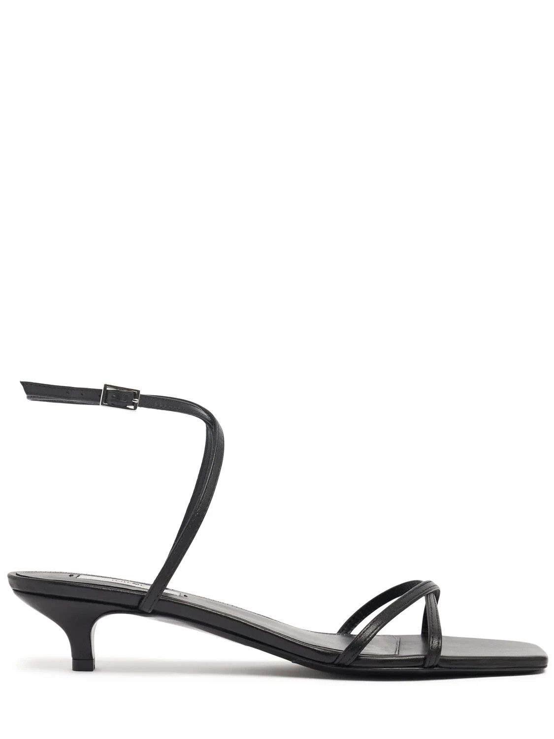 TOTEME Crossover $600 Black Leather 35mm Sandals New