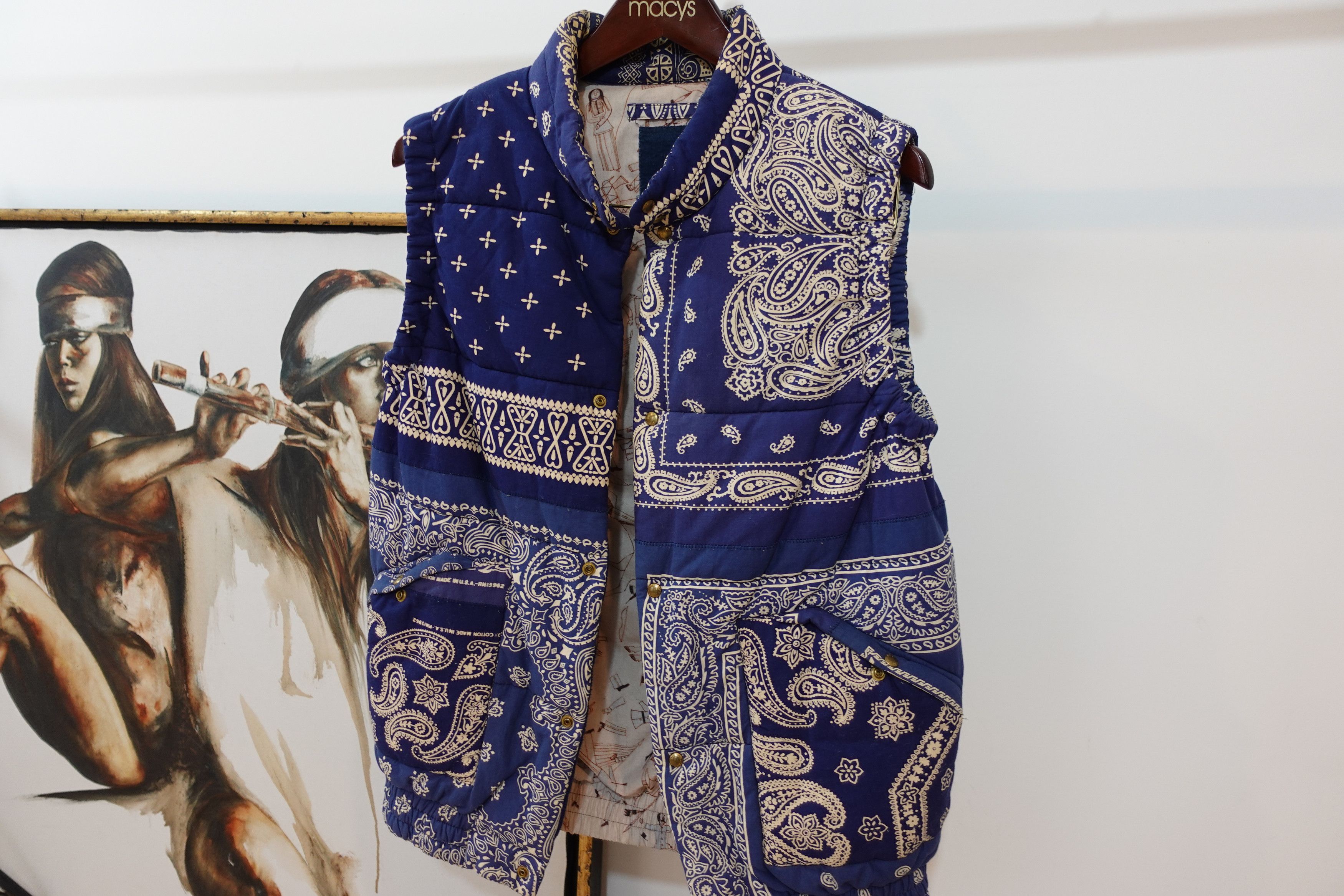 Visvim Visvim Bandana ICT Vest Paisley Blue Size US L / EU 52-54 / 3 - 2 Thumbnail