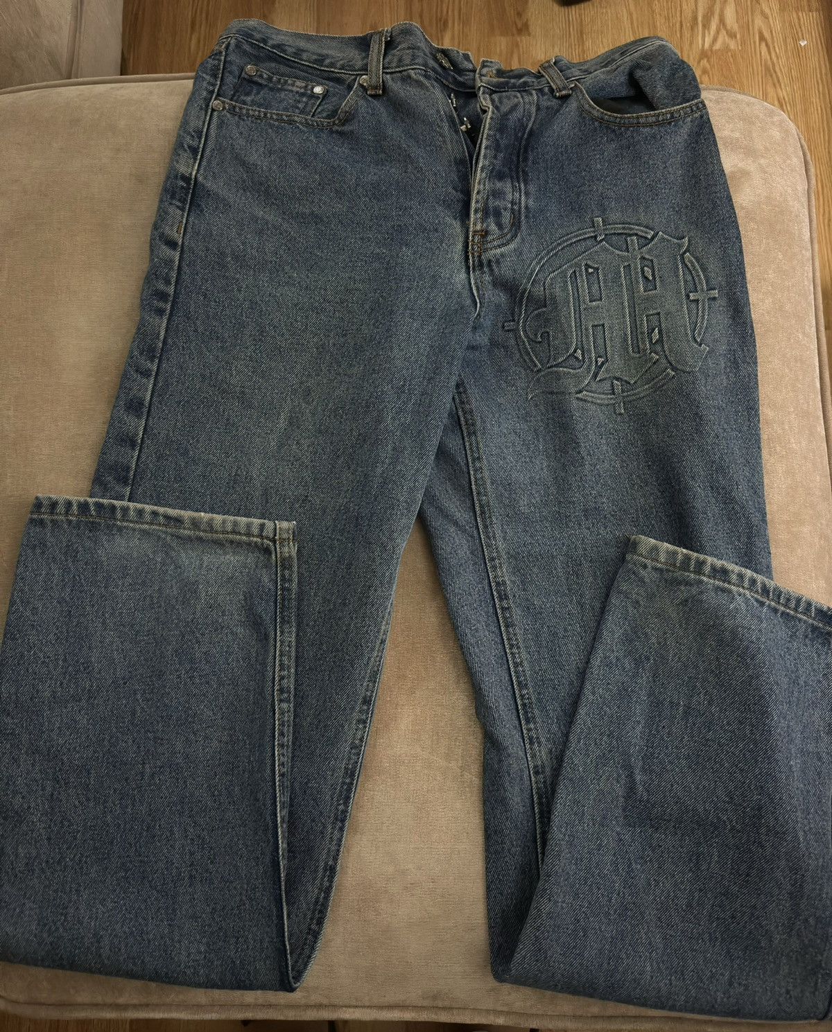 Menace MENACE LA EMBOSSED TARGET LOGO DENIM PANTS Size US 28 / EU 44 - 2 Thumbnail